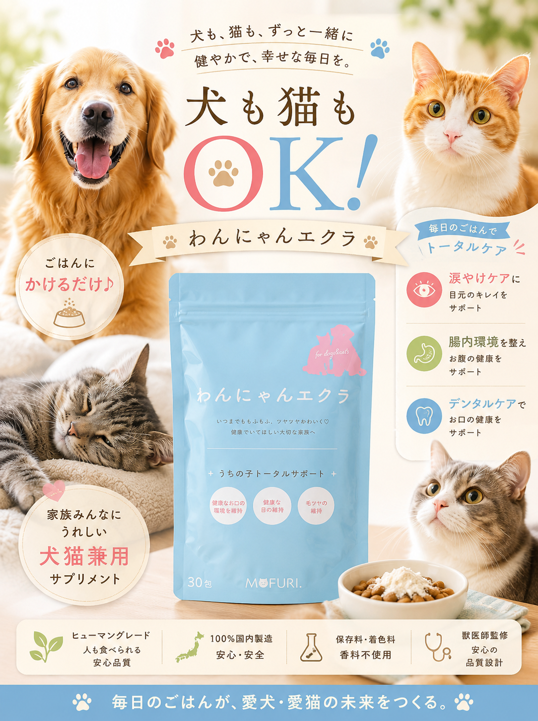 いつでも愛犬・愛猫に寄り添える