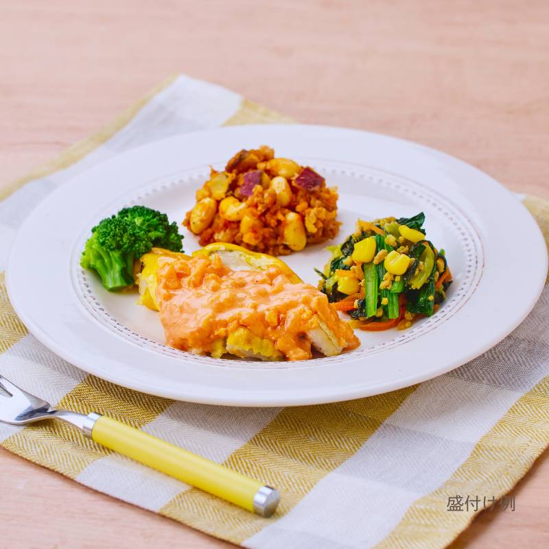 オーロラソースの白身魚ピカタ