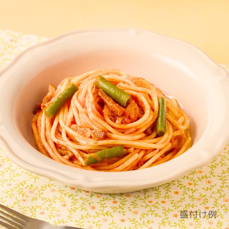 ちゅるっとくるくる 野菜とベーコンのナポリタン