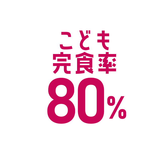 こども完食率80%