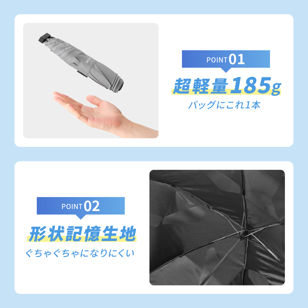 ポケフラットクイック 折りたたみ傘 カラー: ブラック