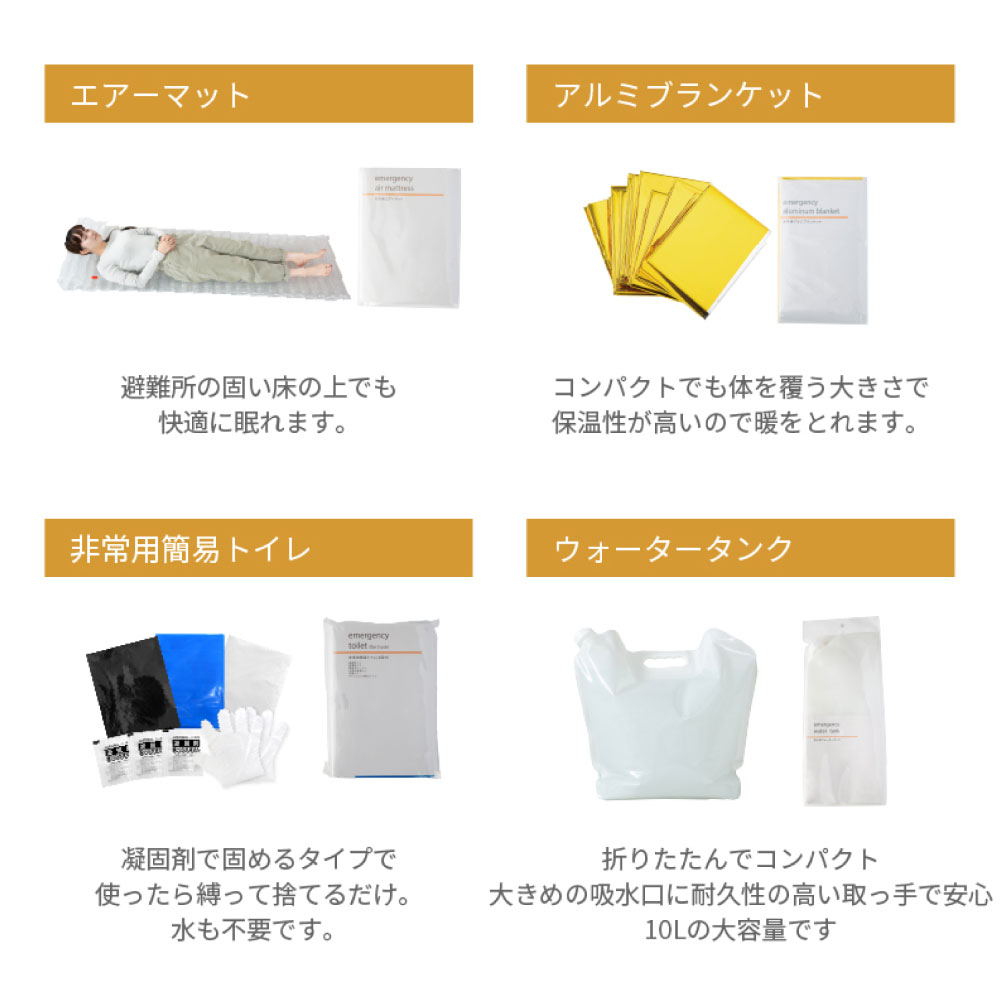 高機能防災リュック　１人用 カラー: ブラック