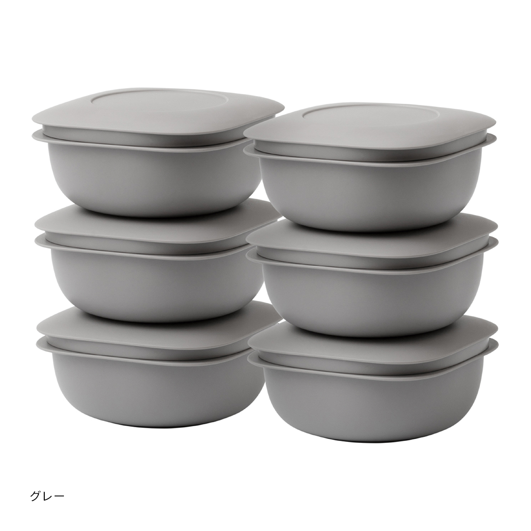 ライクイット　冷凍ごはん容器 6個セット  カラー: ブラック