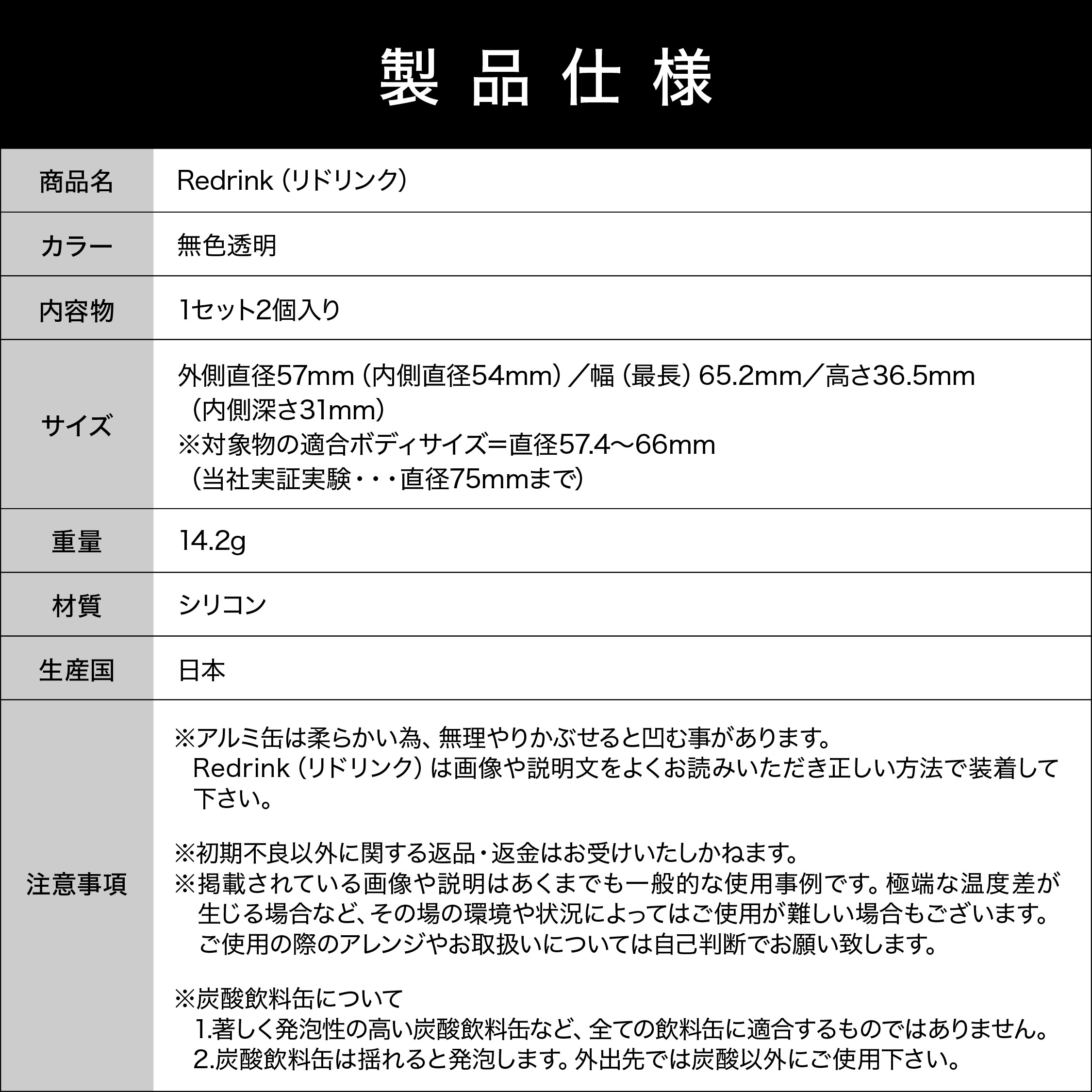  Redrink ～繰り返し使えるシリコンキャップ～