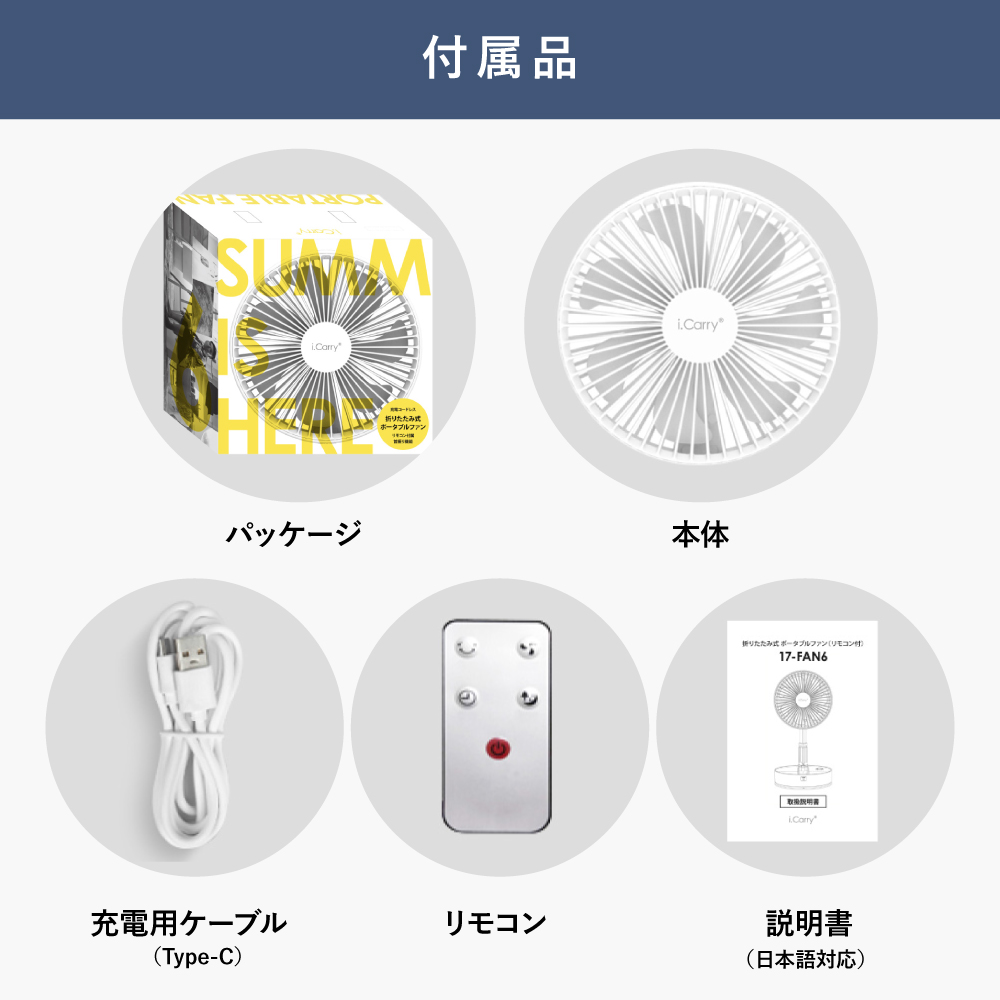 i.Carry 高機能コードレスファン サイズ: FAN6