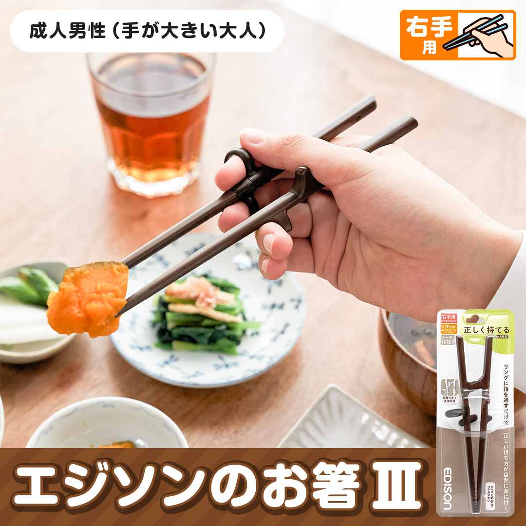 エジソンのお箸3【成人男性・手の大きい方】右手用