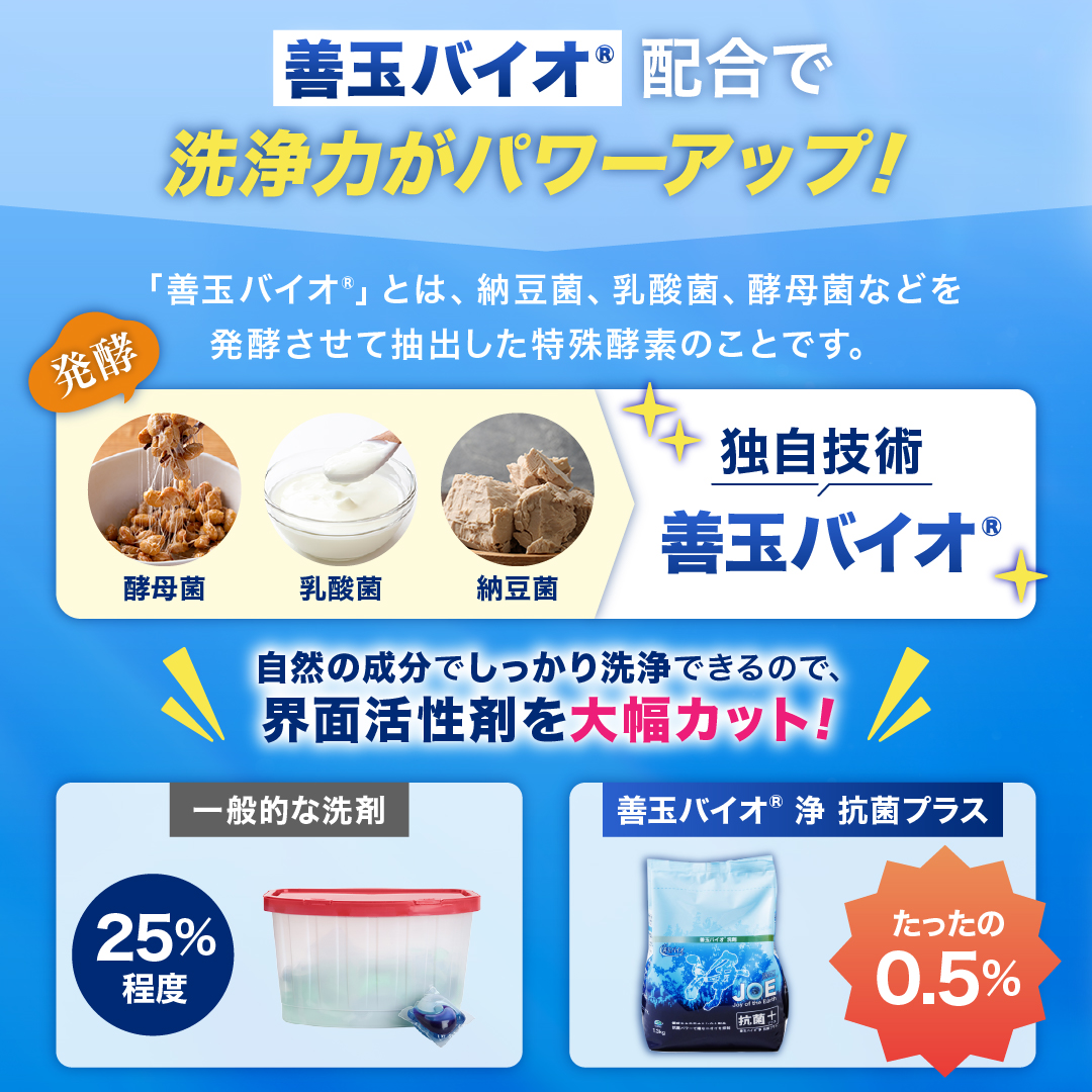 善玉バイオ浄 抗菌プラス 【3袋 容器付セット】