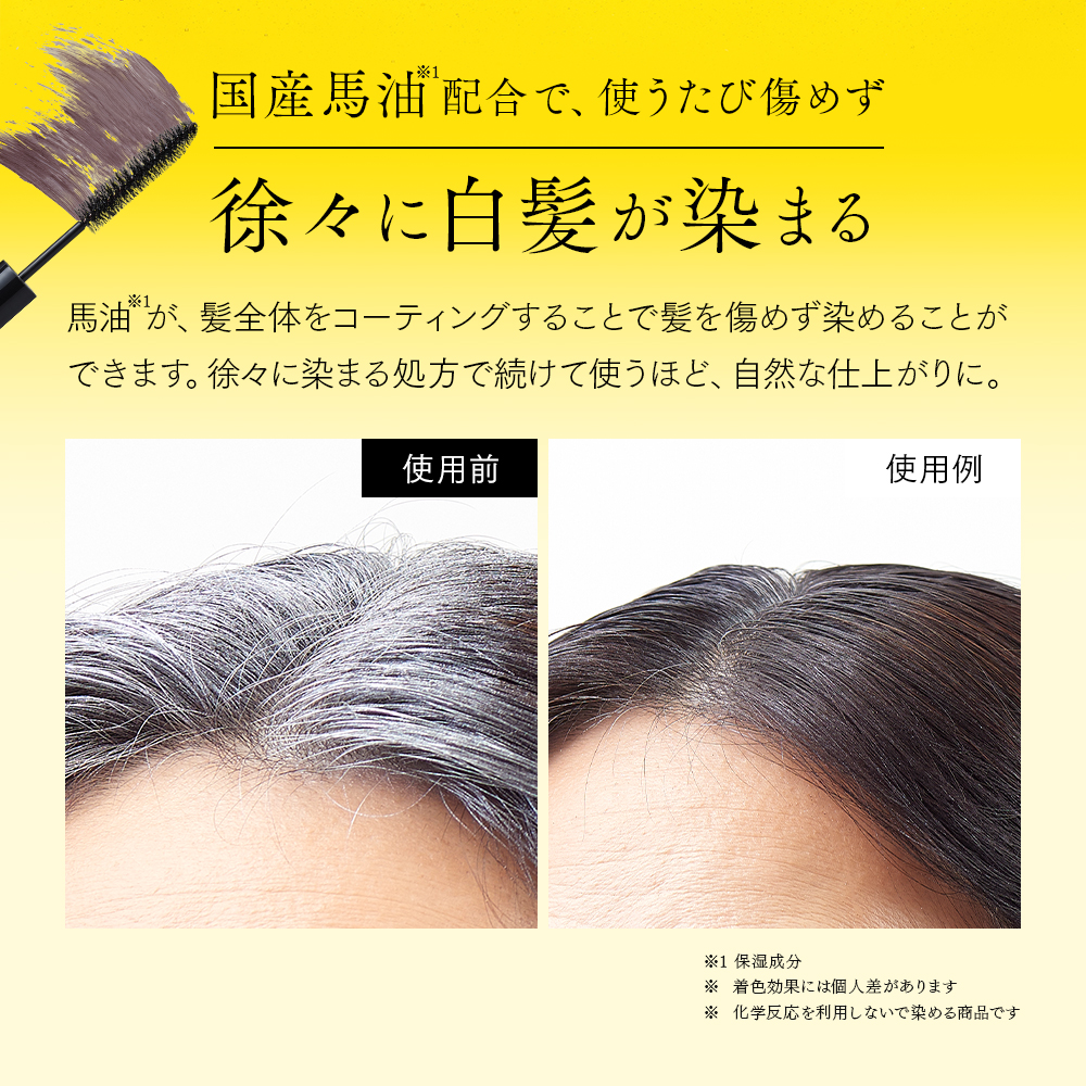 プロシア 馬油ヘアマスカラ カラー: ナチュラルブラック