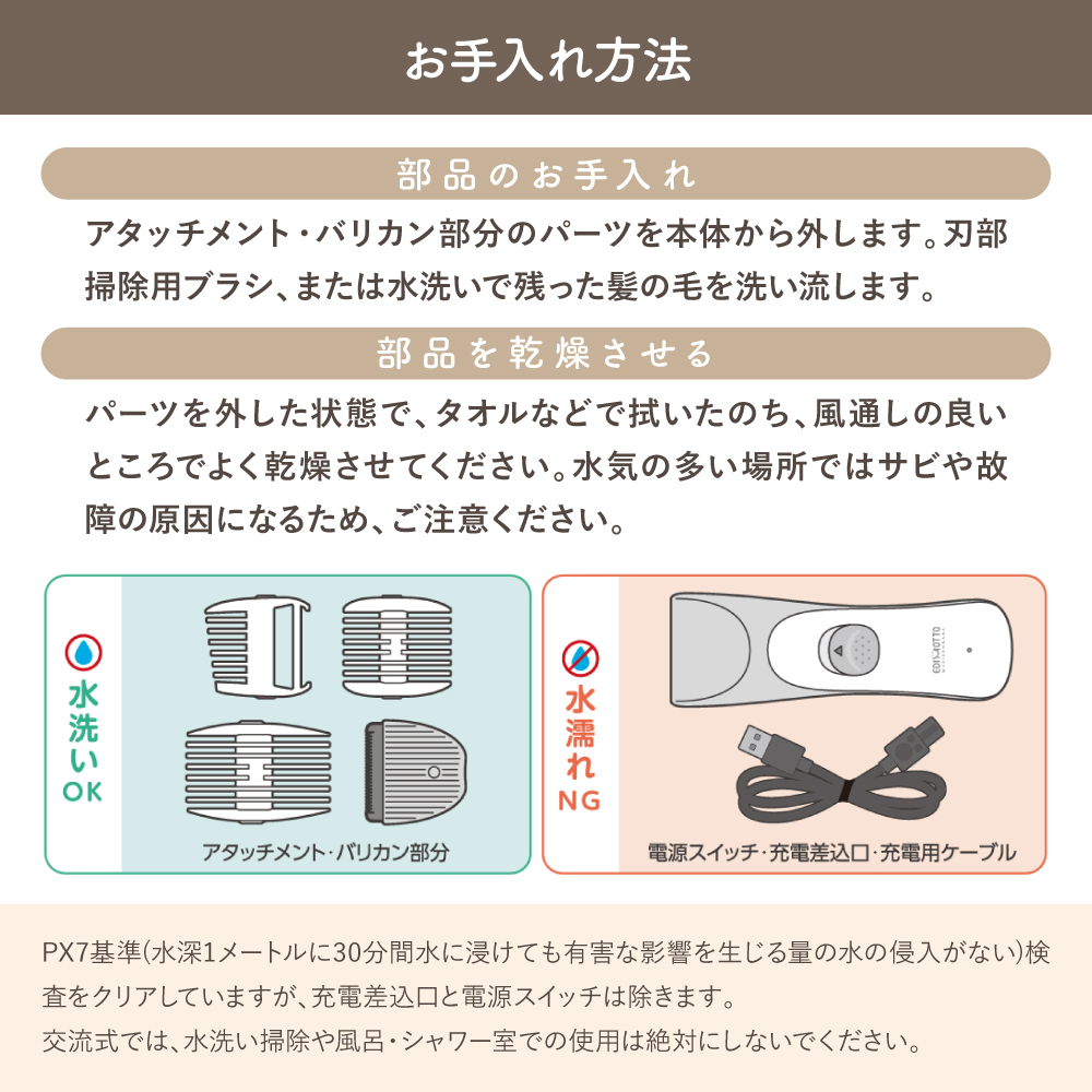 静音バリカン