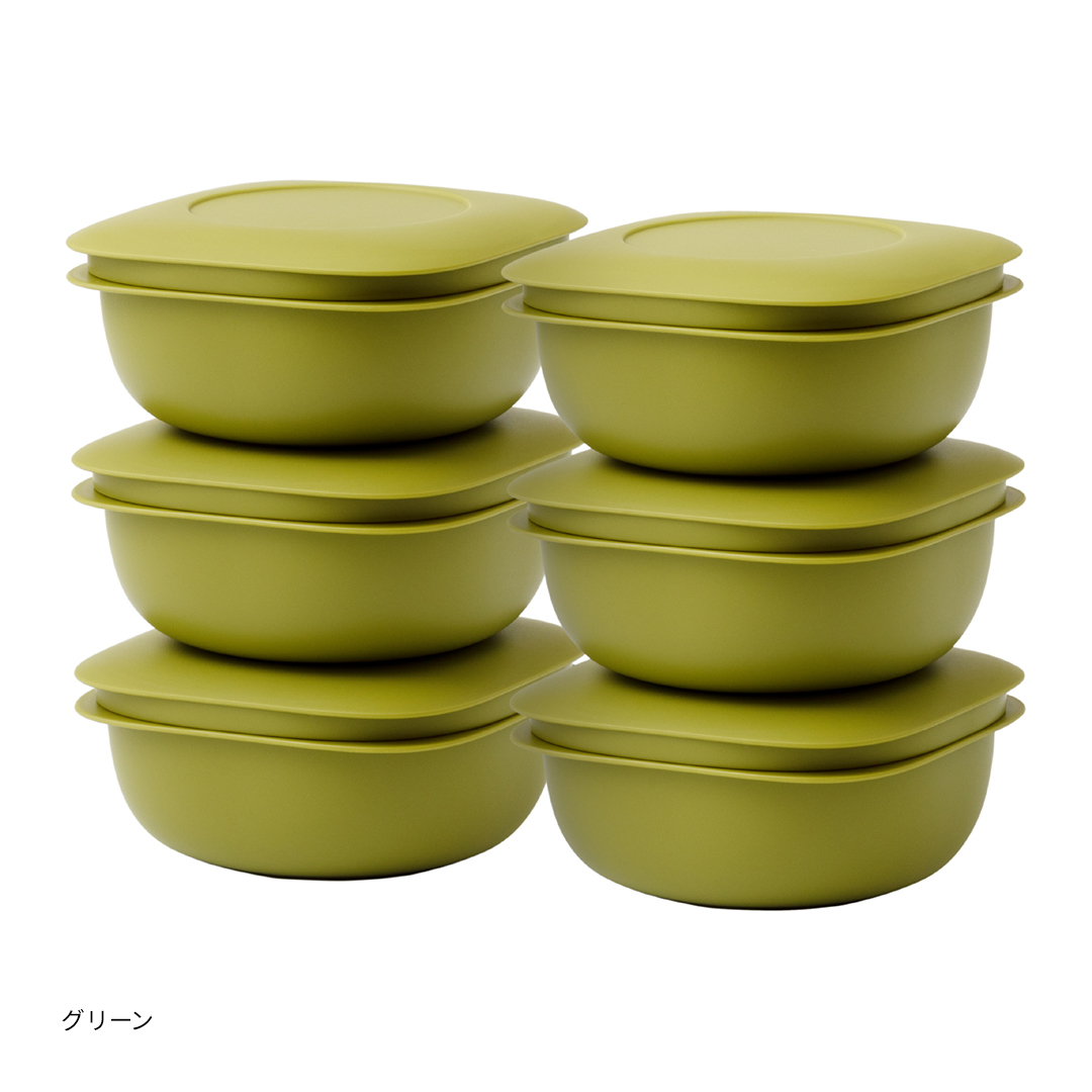 ライクイット　冷凍ごはん容器 6個セット  カラー: ブラック