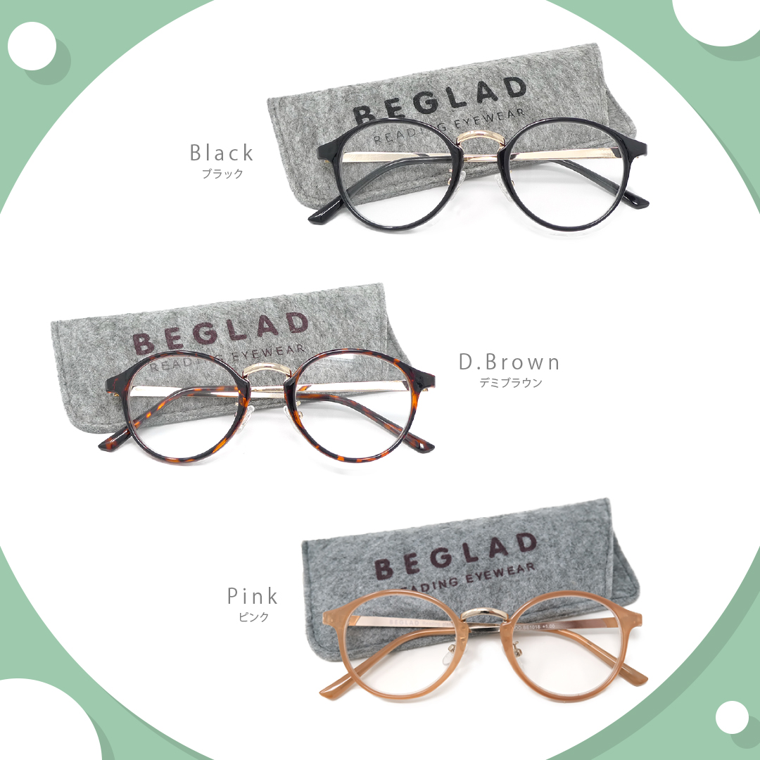 BEGLAD 【BE1018】老眼鏡 カラー・度数: ブラック・(度数)＋1.0