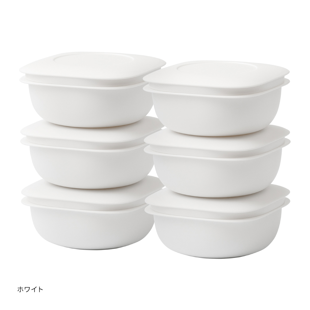 ライクイット　冷凍ごはん容器 6個セット  カラー: ブラック