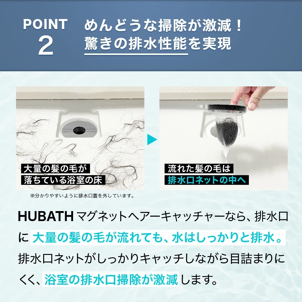 HUBATH 浴室用 マグネット ヘアーキャッチャー