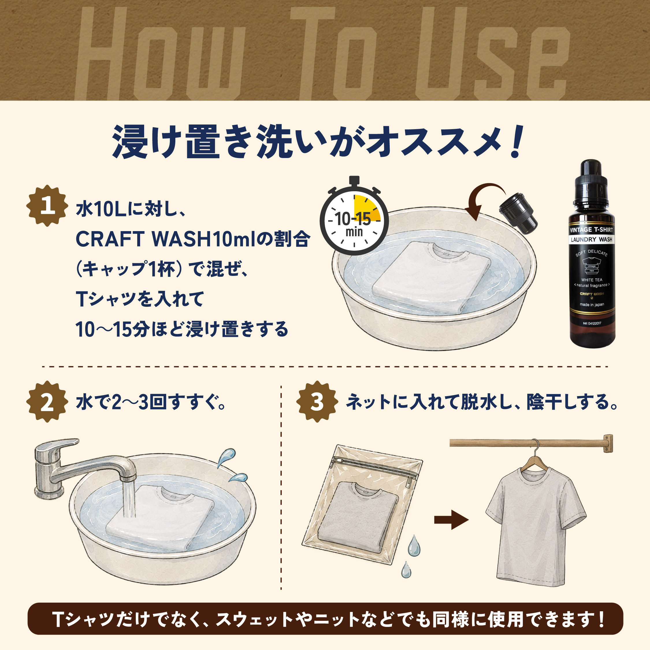 CRAFT WASH Ｔシャツ用洗濯洗剤