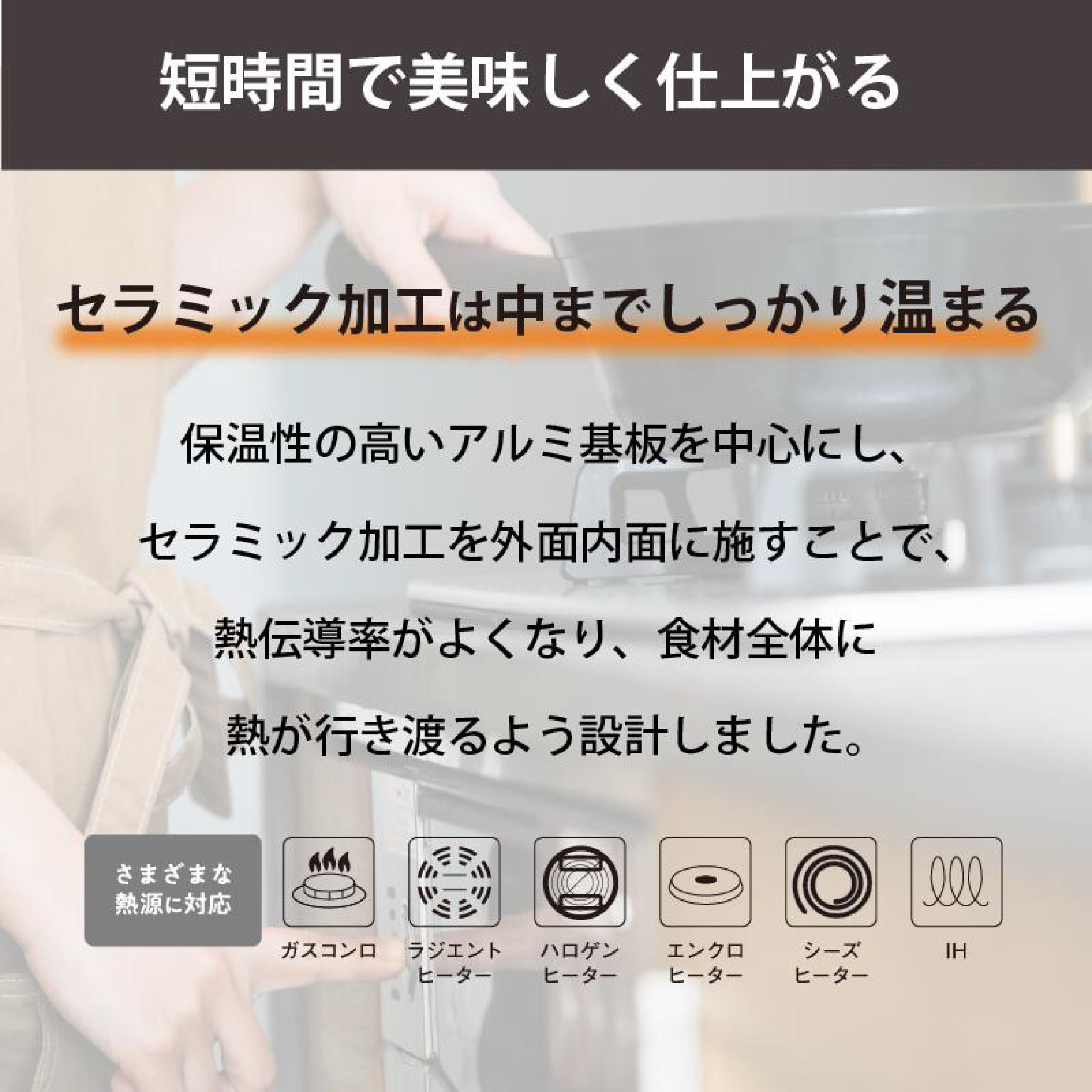 GLAMP.セラミックフライパン 20cm　深型24cm サイズ・カラー: 20ｃｍ・ブラック