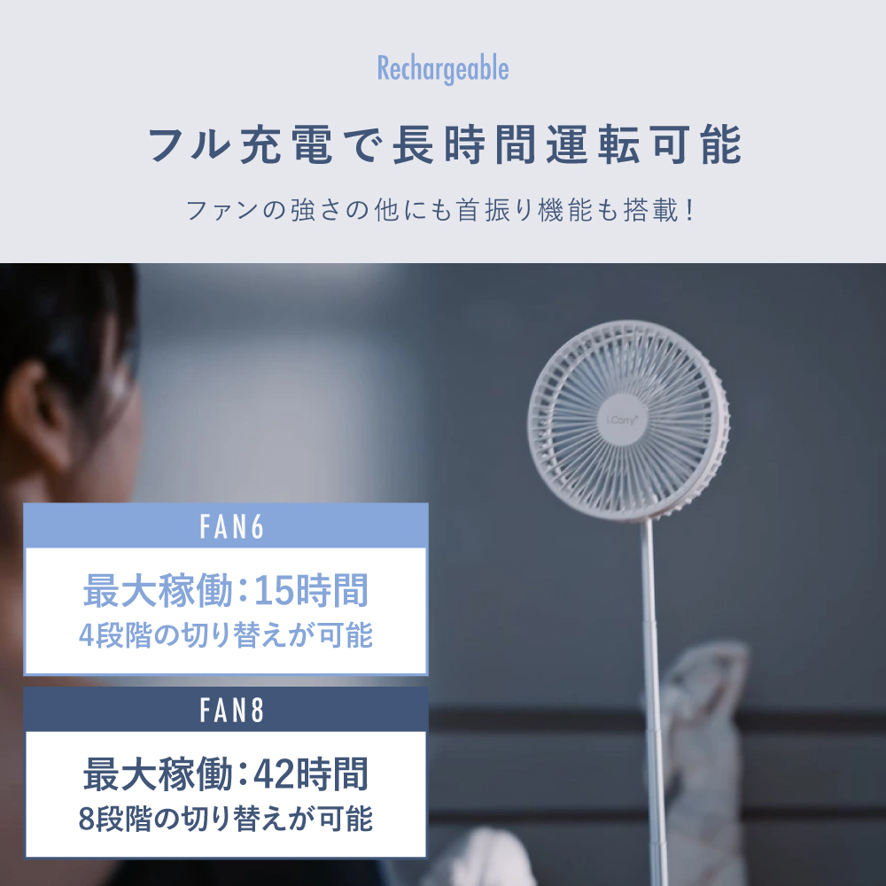 i.Carry 高機能コードレスファン サイズ: FAN6