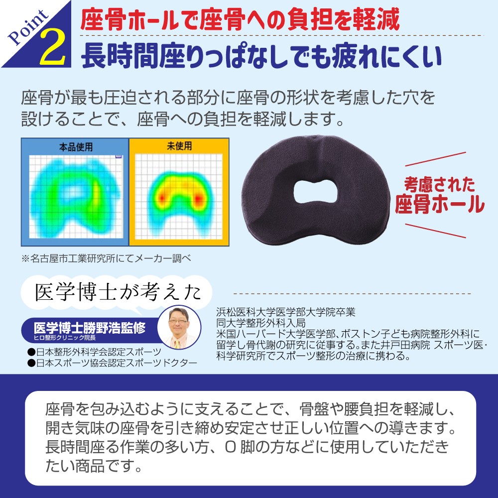 勝野式 座るだけで骨盤キュッとクッション カラー: ネイビー