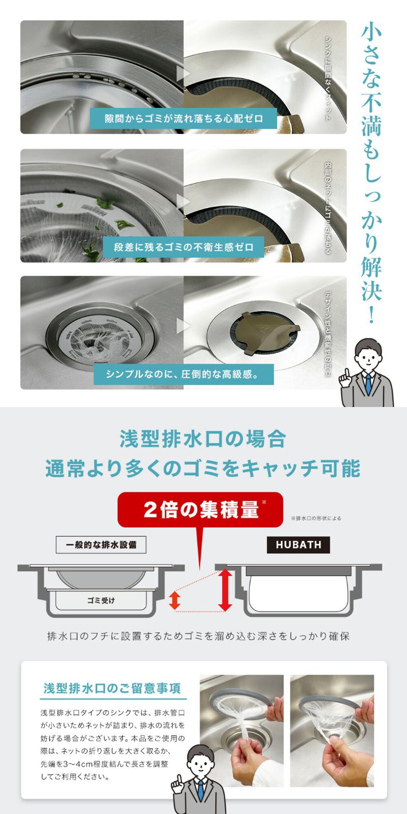 HUBATH キッチンシンクキャッチャー