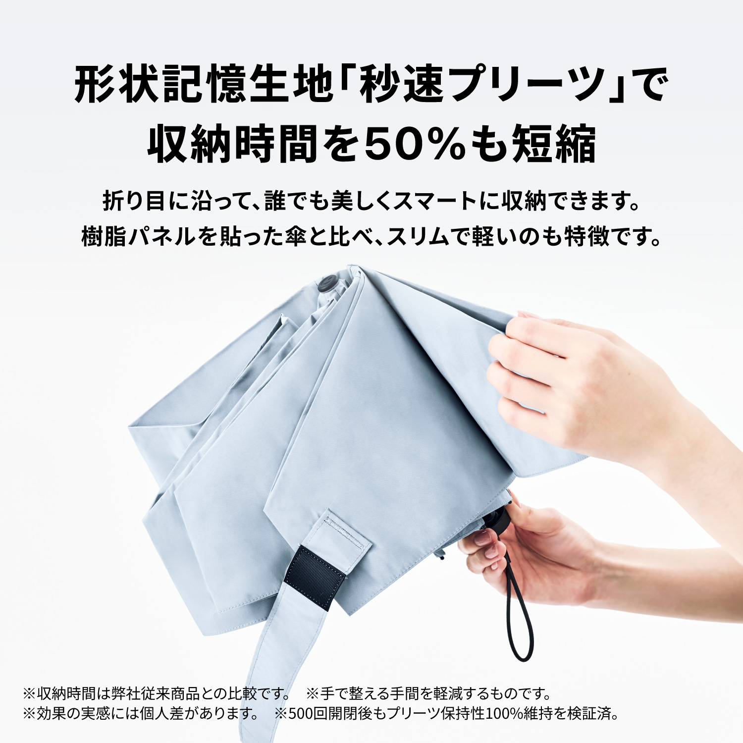 HEATBLOCK pentagon秒速プリーツ  【形状記憶 折りたたみ傘 】