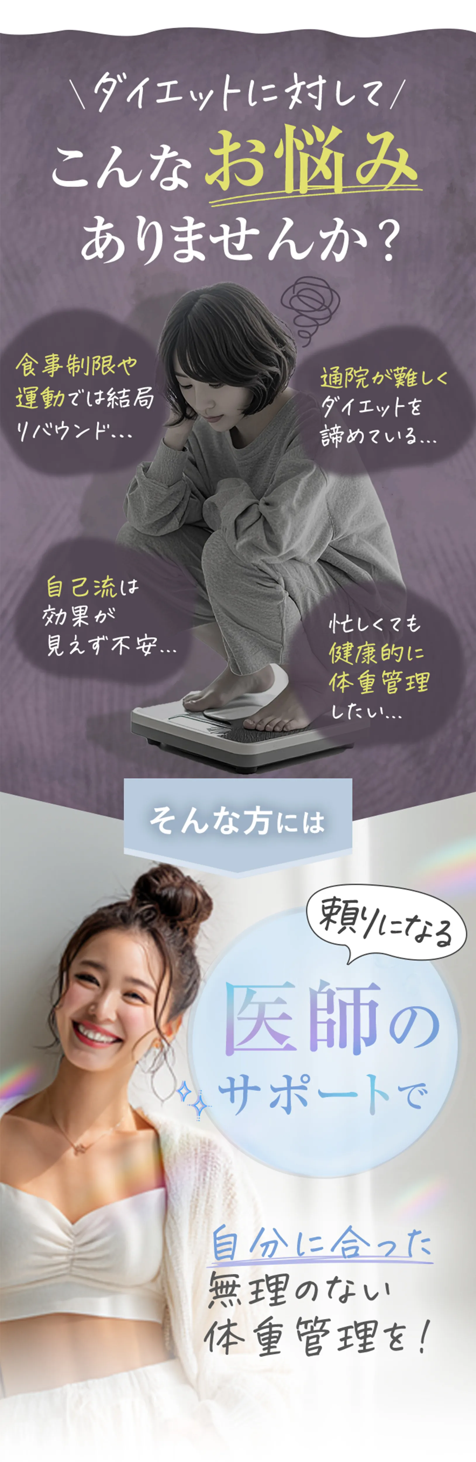ダイエットに関するお悩みのご案内