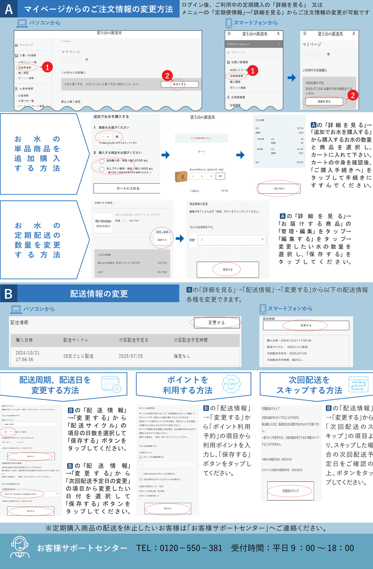 マイページの操作方法詳細