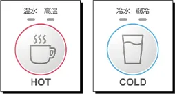 ボタン1つで選べる水温選べる5段階の温度調整