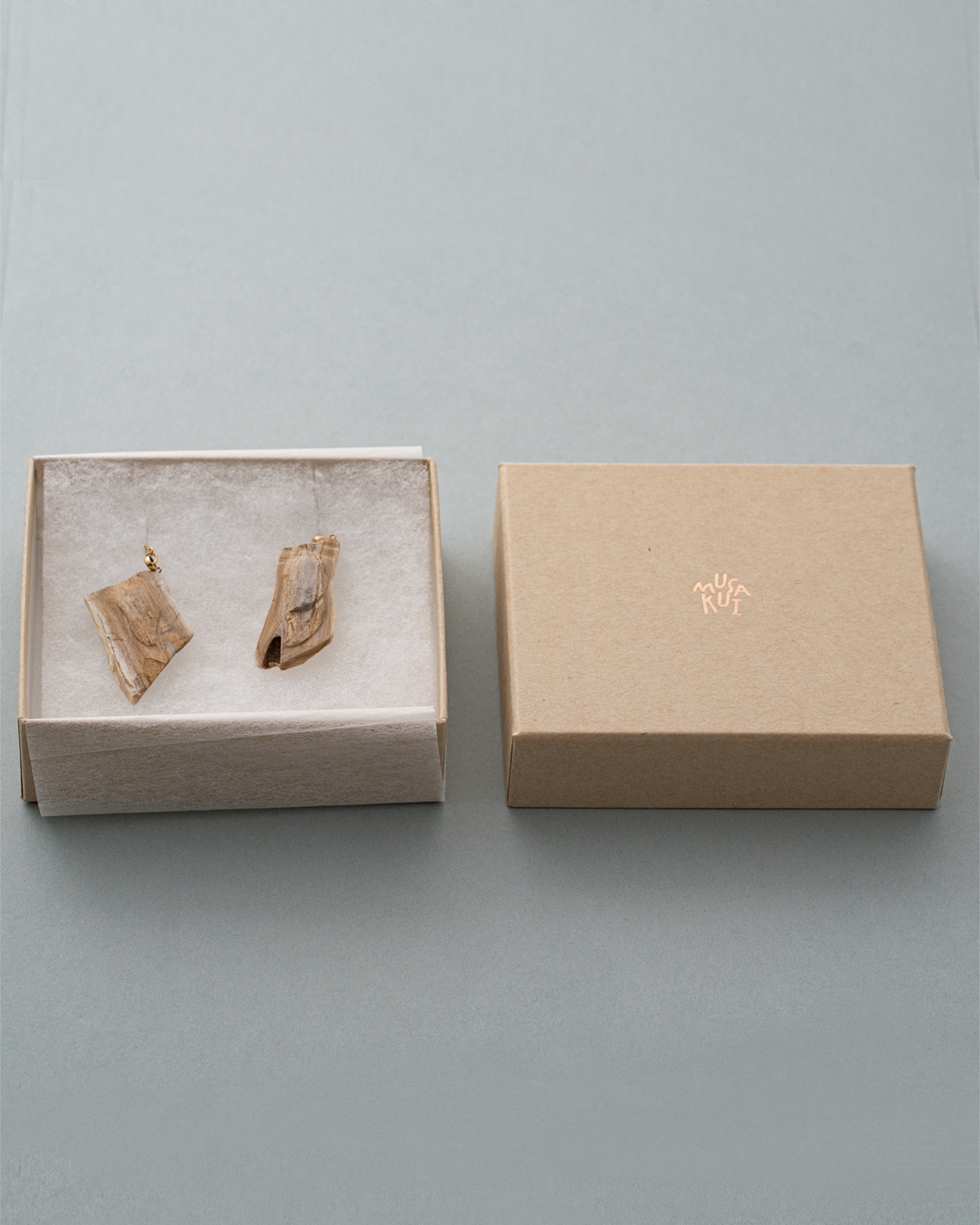 珪化木 ピアス K10 No.001