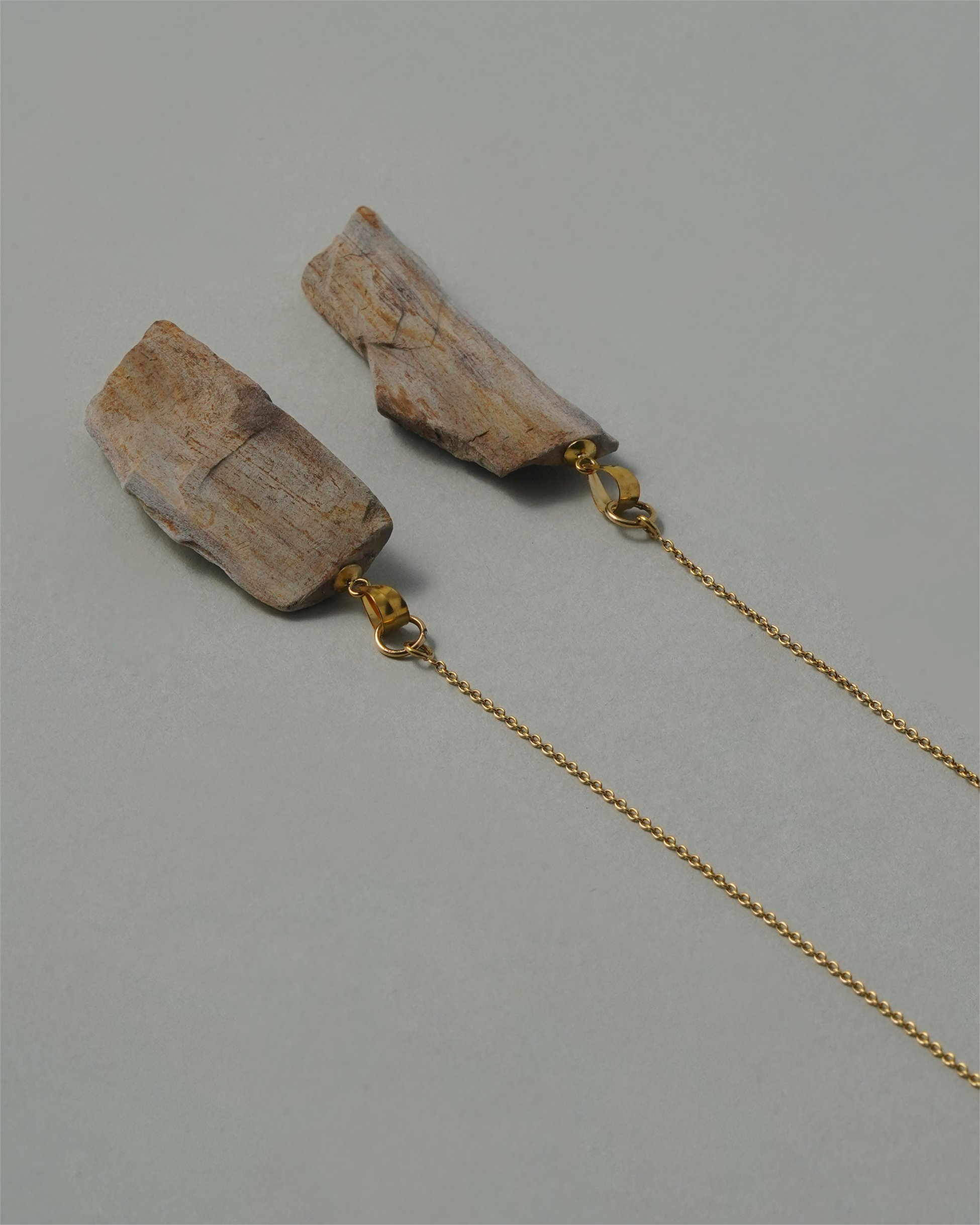  珪化木 ピアス K14GF No.001