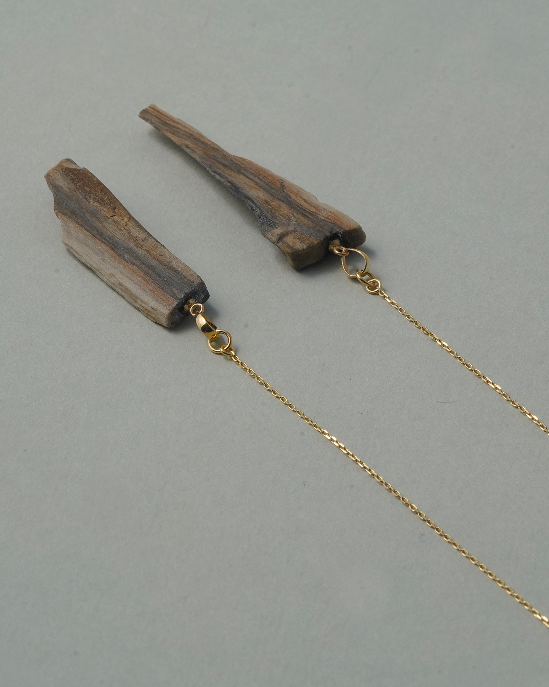 珪化木 ピアス K10 No.002