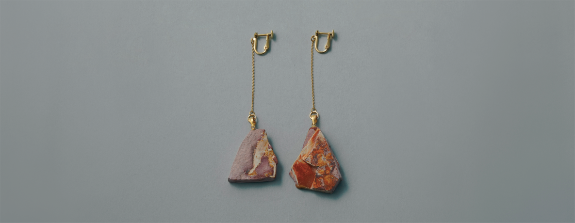 グロッソプテリス イヤリング K14GF（ゴールドフィルド） - Glossopteris earring 