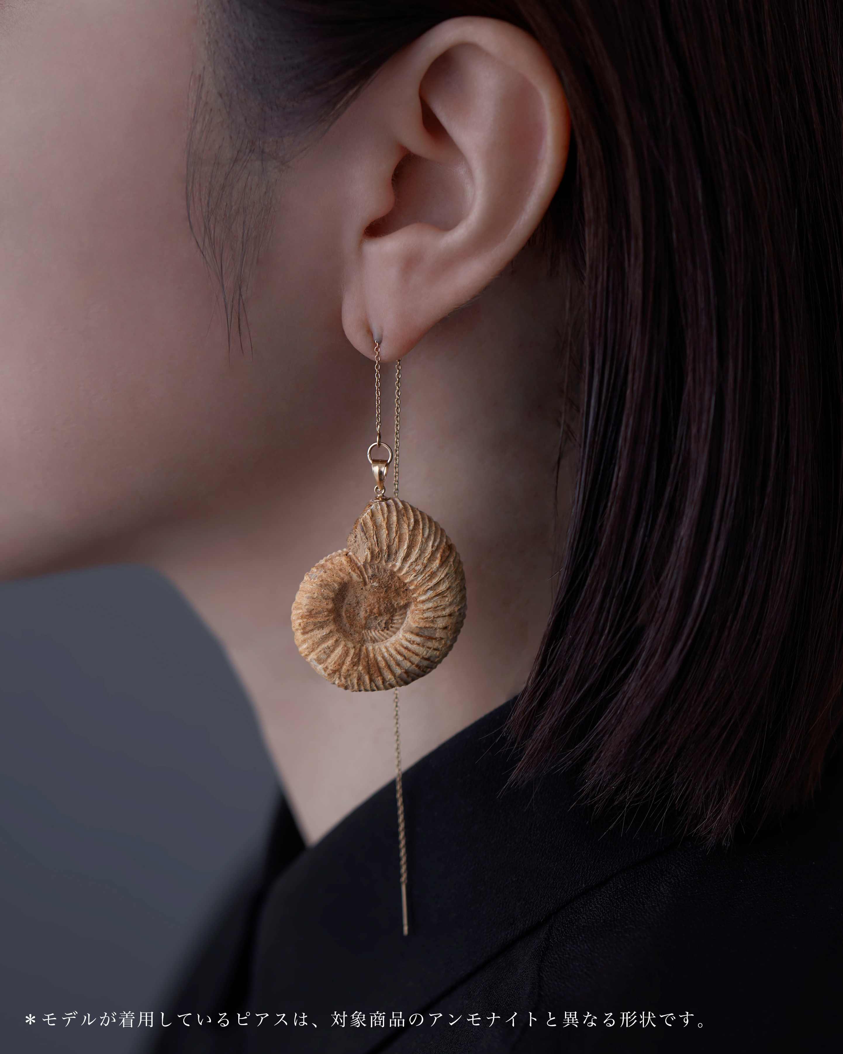 アンモナイト ピアス K14GF No.004