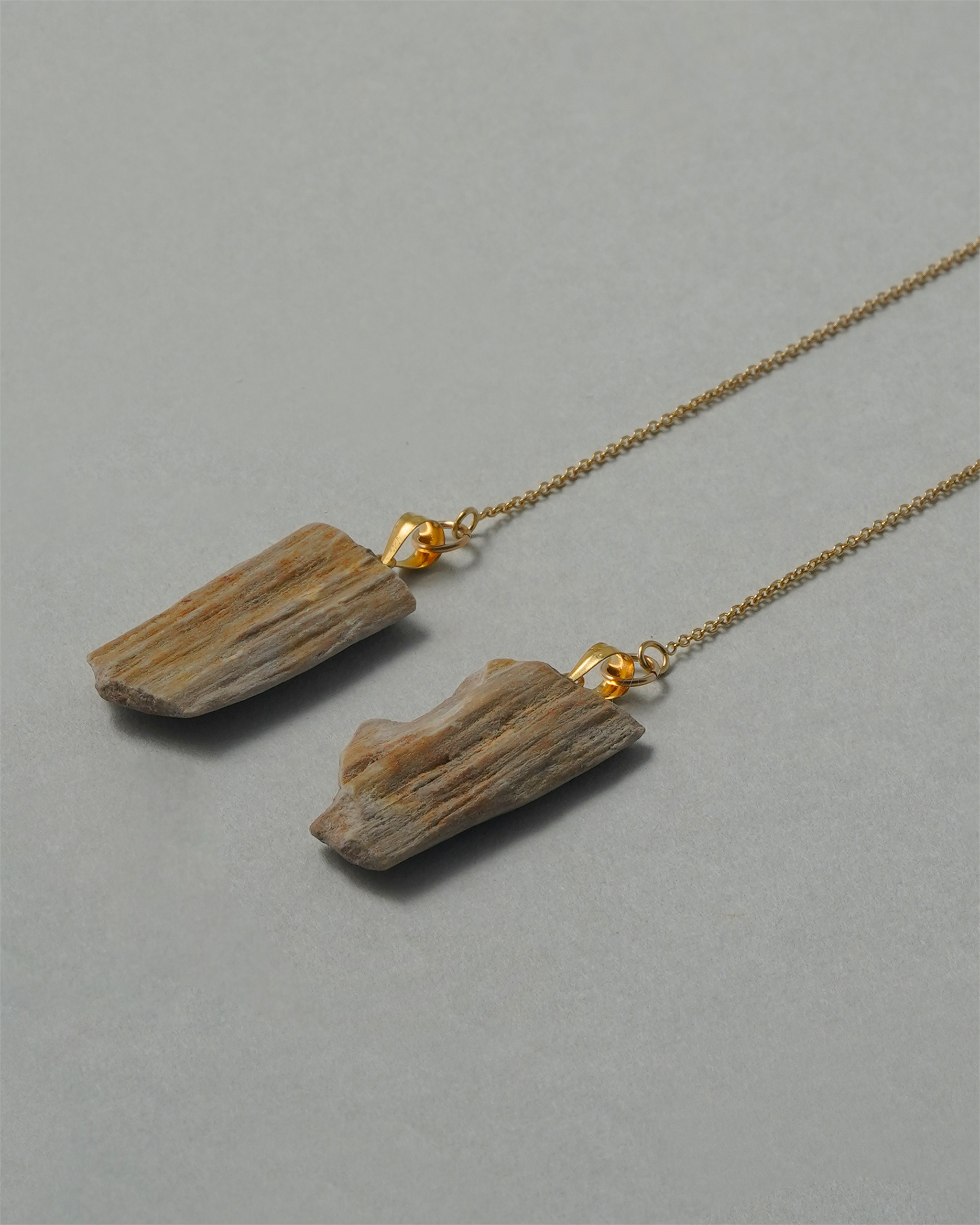  珪化木 ピアス K14GF No.003