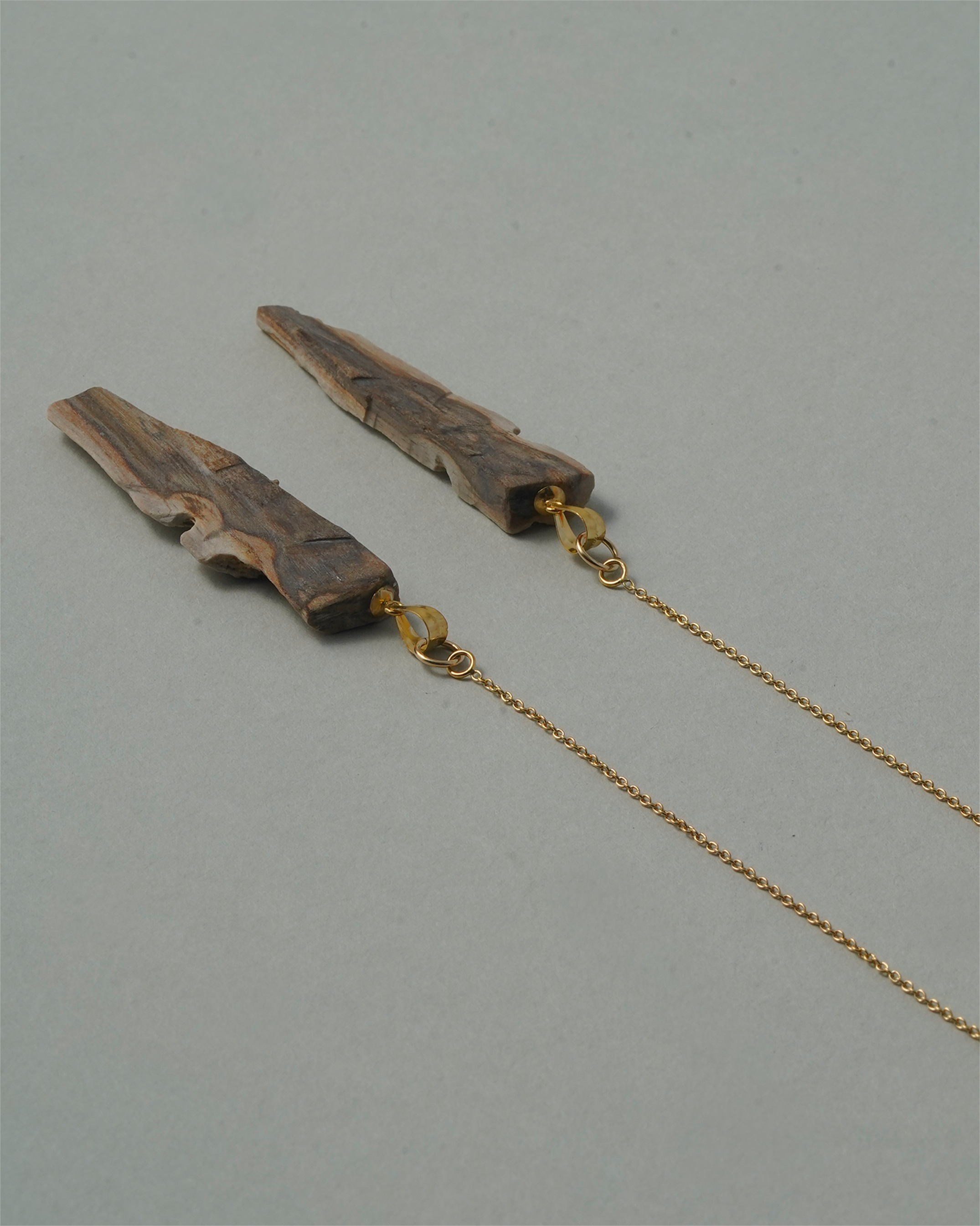  珪化木 ピアス K14GF No.002