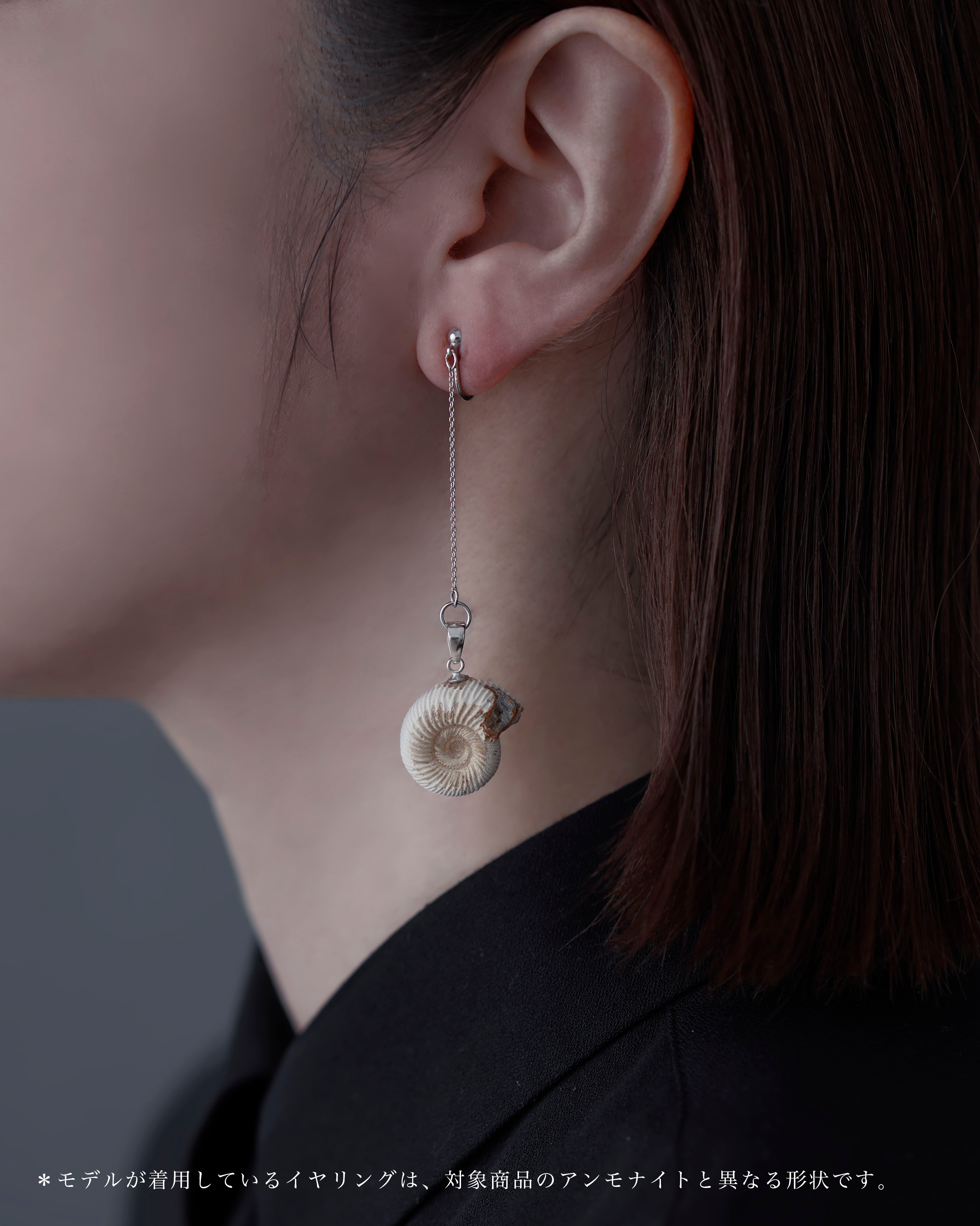 アンモナイト イヤリング SUS SV NFRP No.002