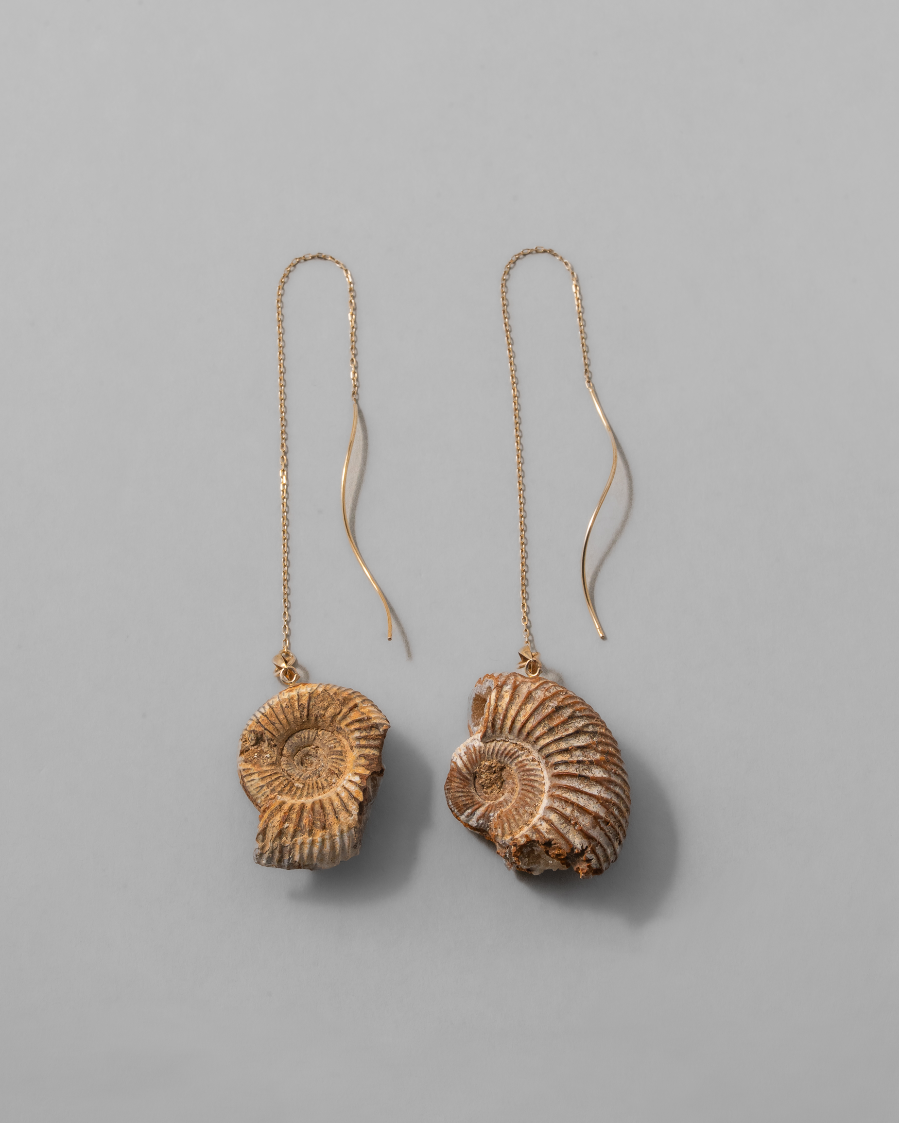 アンモナイト ピアス K10 No.002