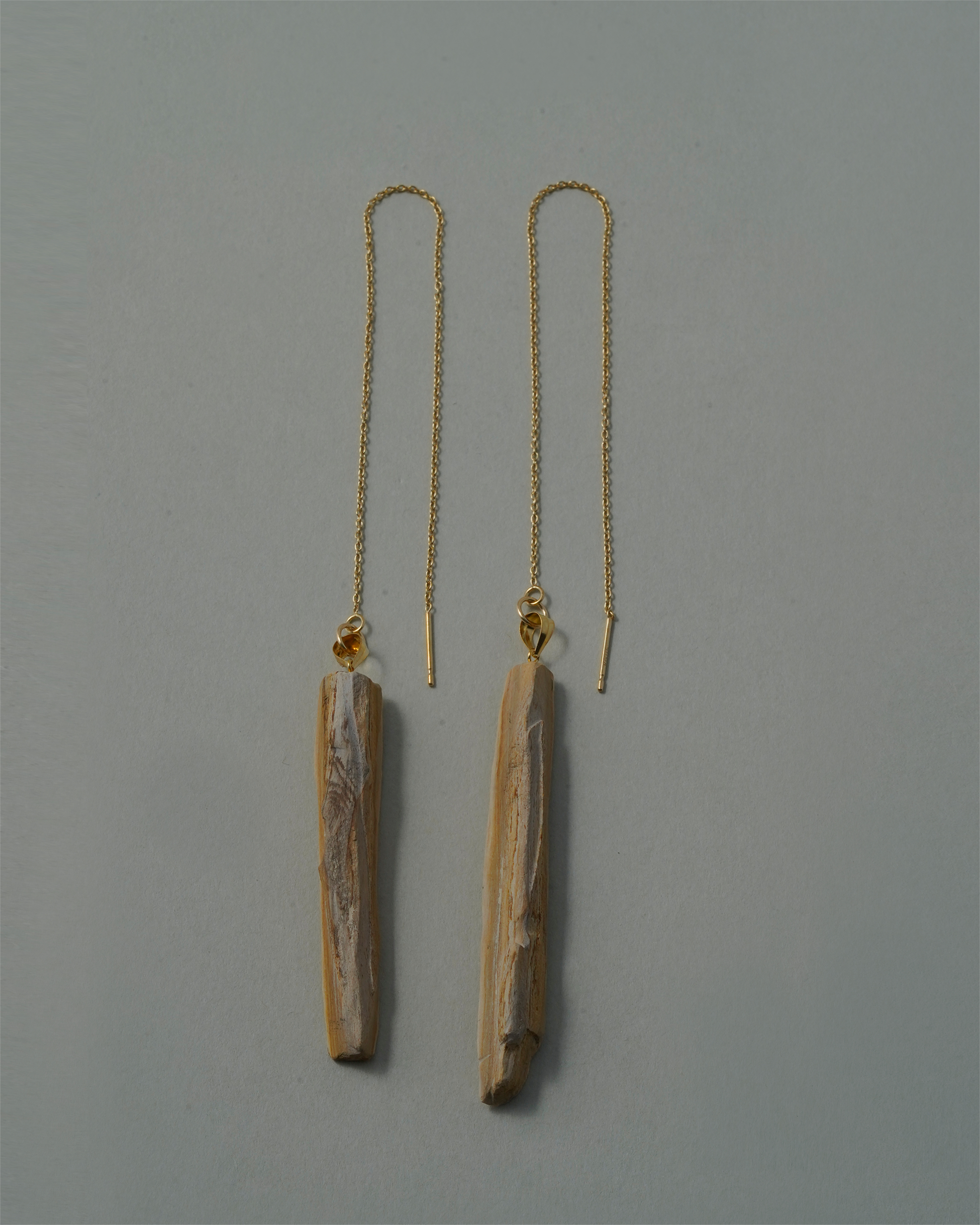 珪化木 ピアス K14GF No.004