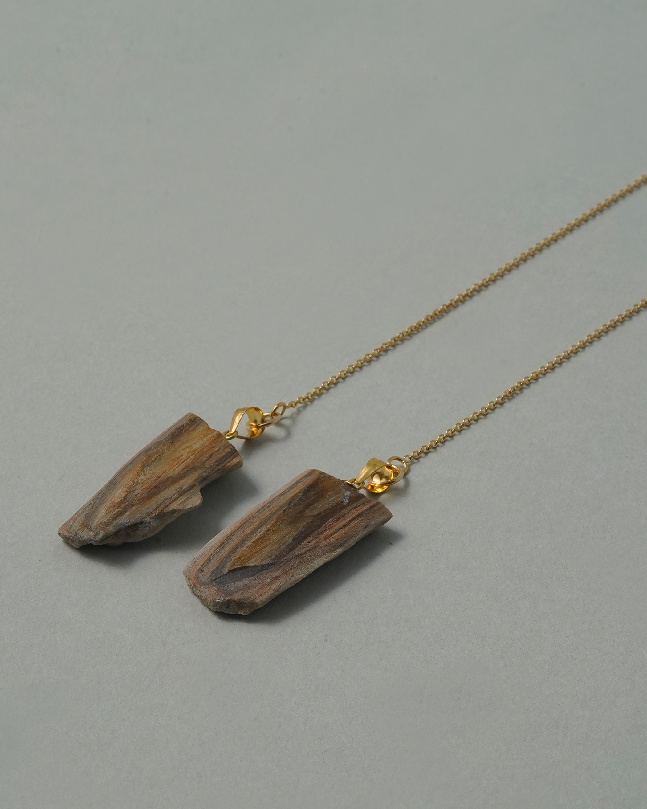 珪化木 ピアス K14GF No.003