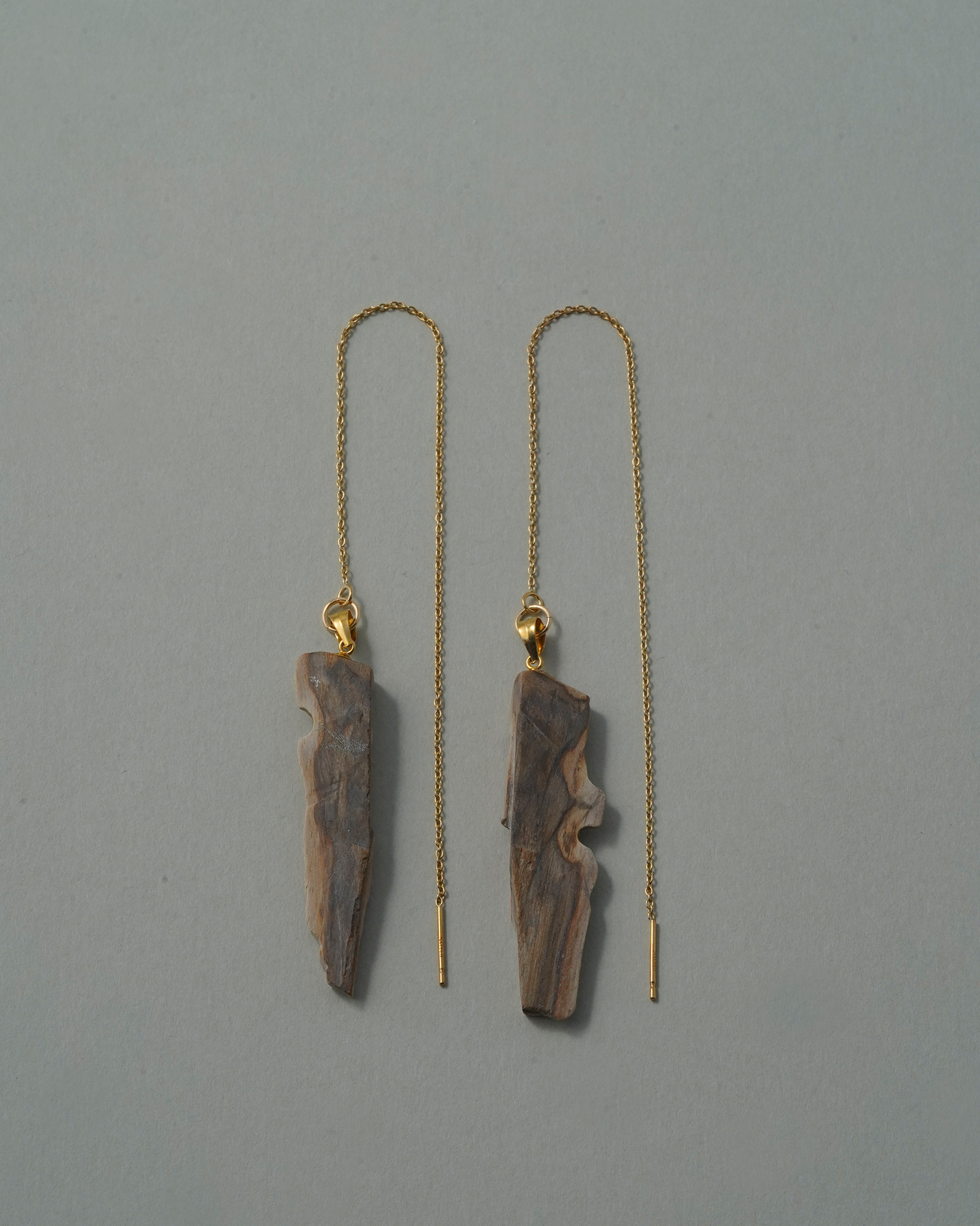  珪化木 ピアス K14GF No.002