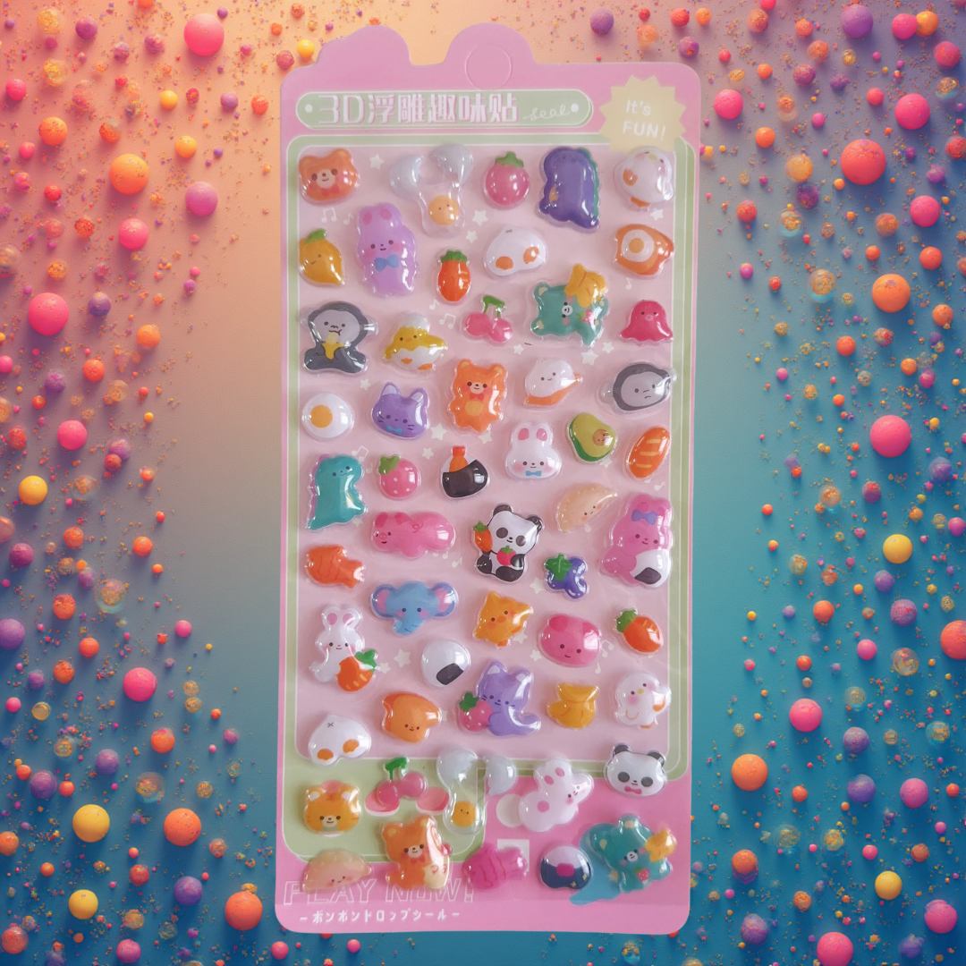 ぷっくり3Dシール〈アニマル〉