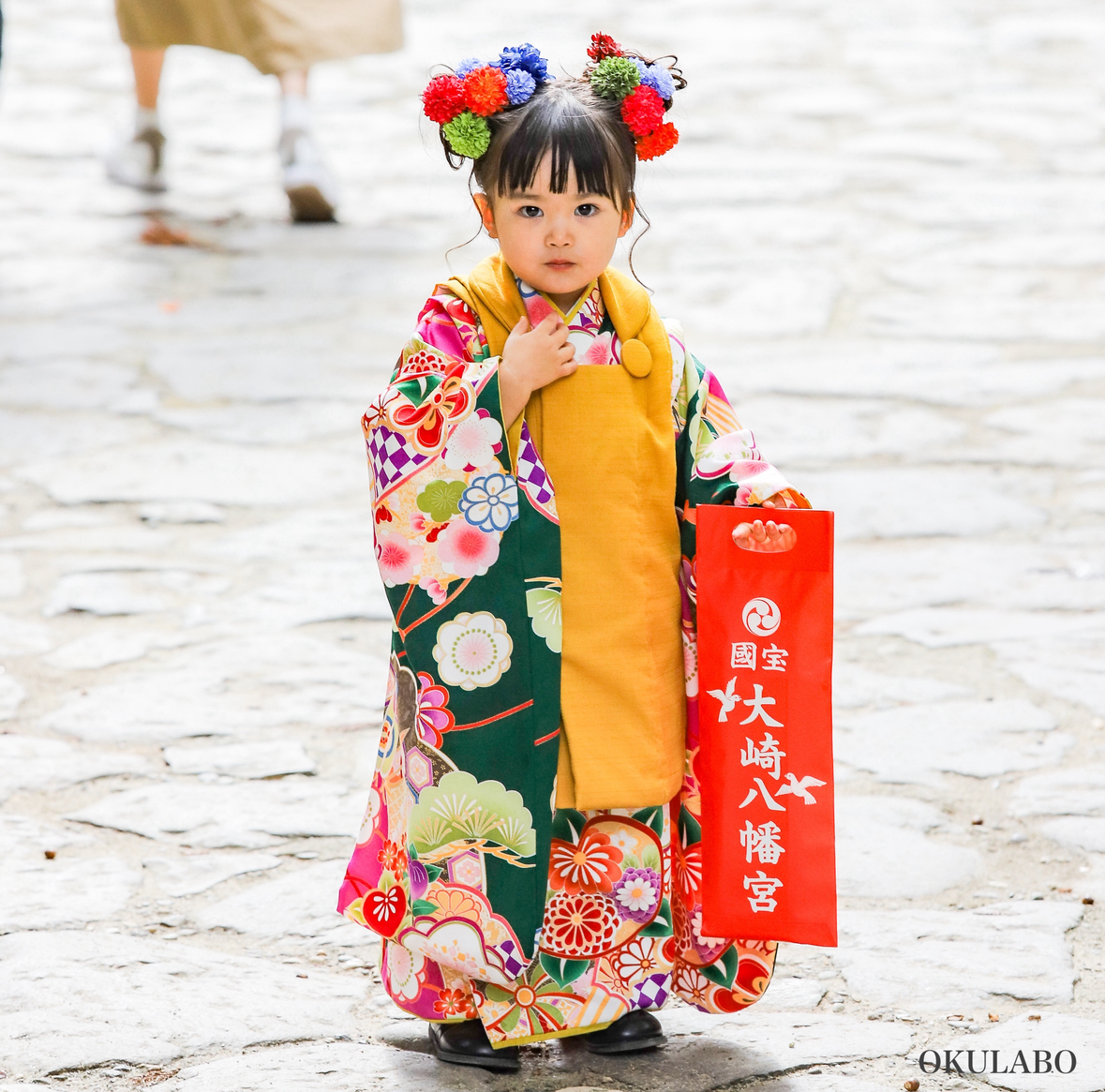 【レンタル】３歳着物セット／ 和 -こころ- 千歳飴袋: なし, お色直し（被布・エプロン追加）: なし
