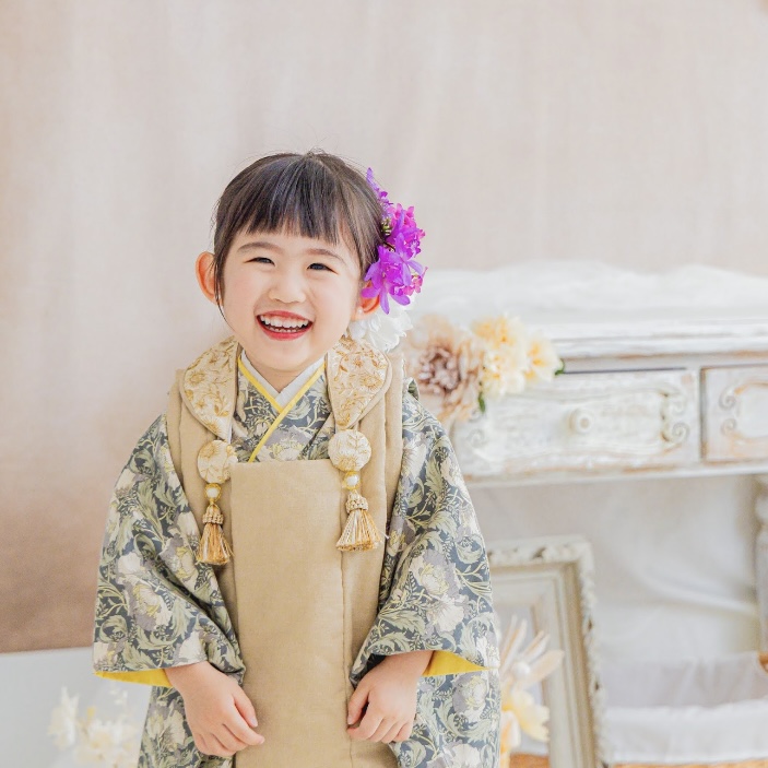 【レンタル】３歳着物セット／ノスタルジア 千歳飴袋: なし, お色直し（被布・エプロン追加）: なし