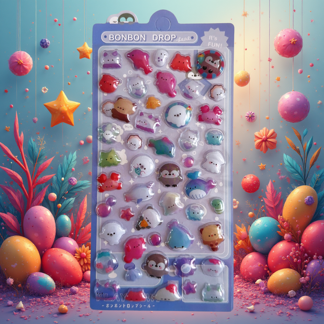 ぷっくり3Dシール〈海の生き物〉