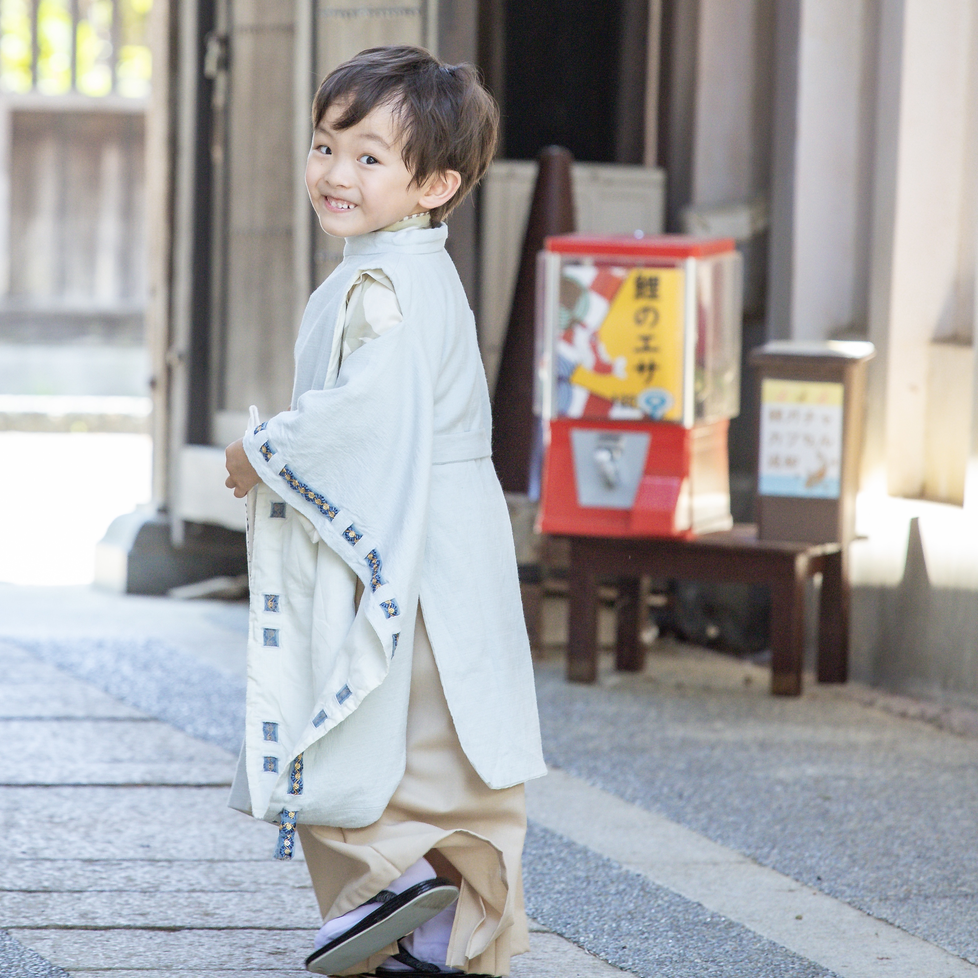 【レンタル】５歳着物セット／ライトブルー（平安装束） 千歳飴袋: なし
