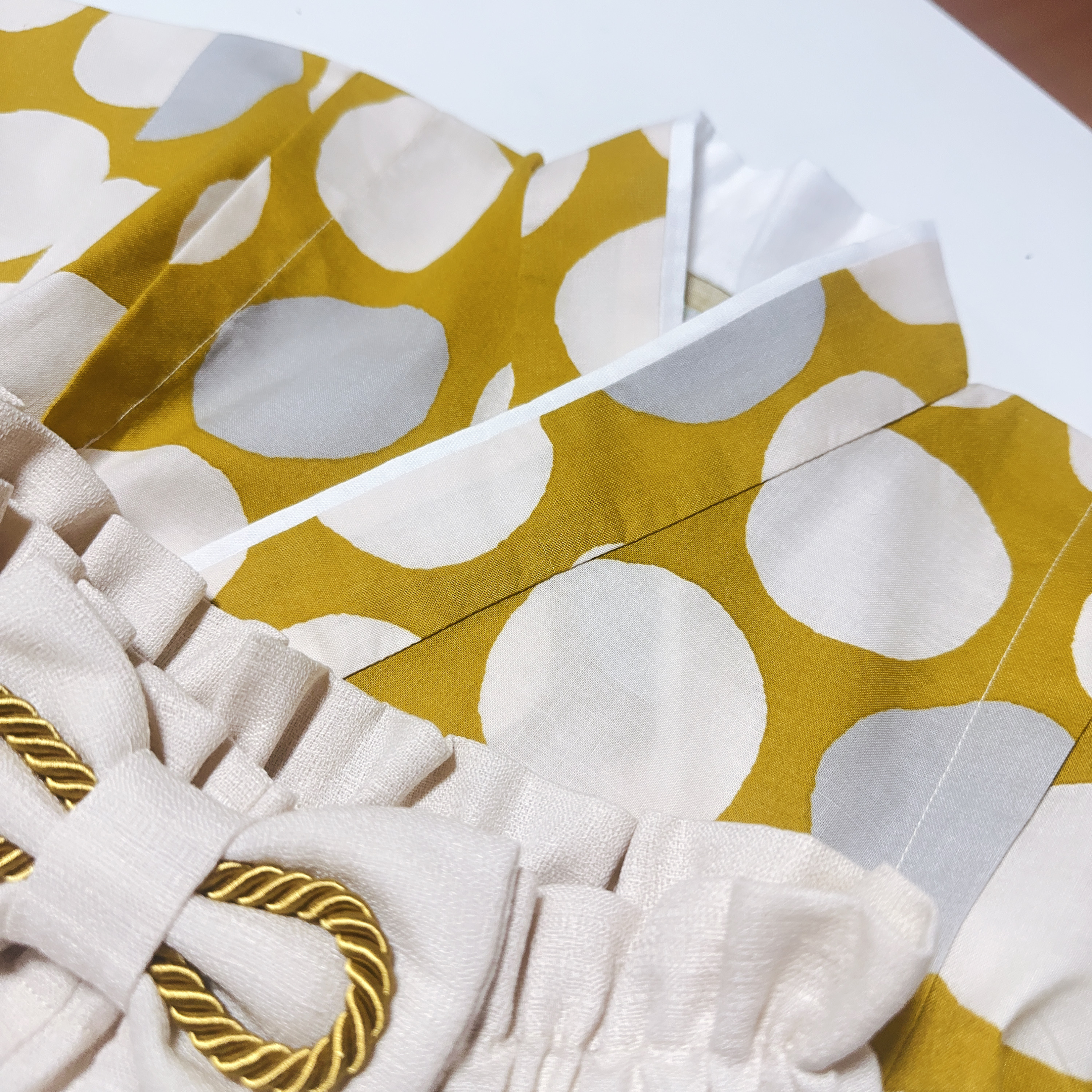 【SALE】ハギレでハカマ／マスタード(70-80size)