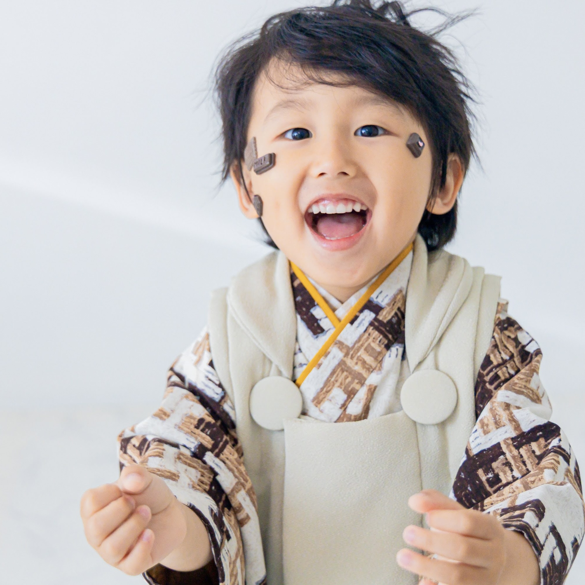 【レンタル】３歳着物セット／chocolate 千歳飴袋: なし, お色直し（被布・エプロン追加）: なし