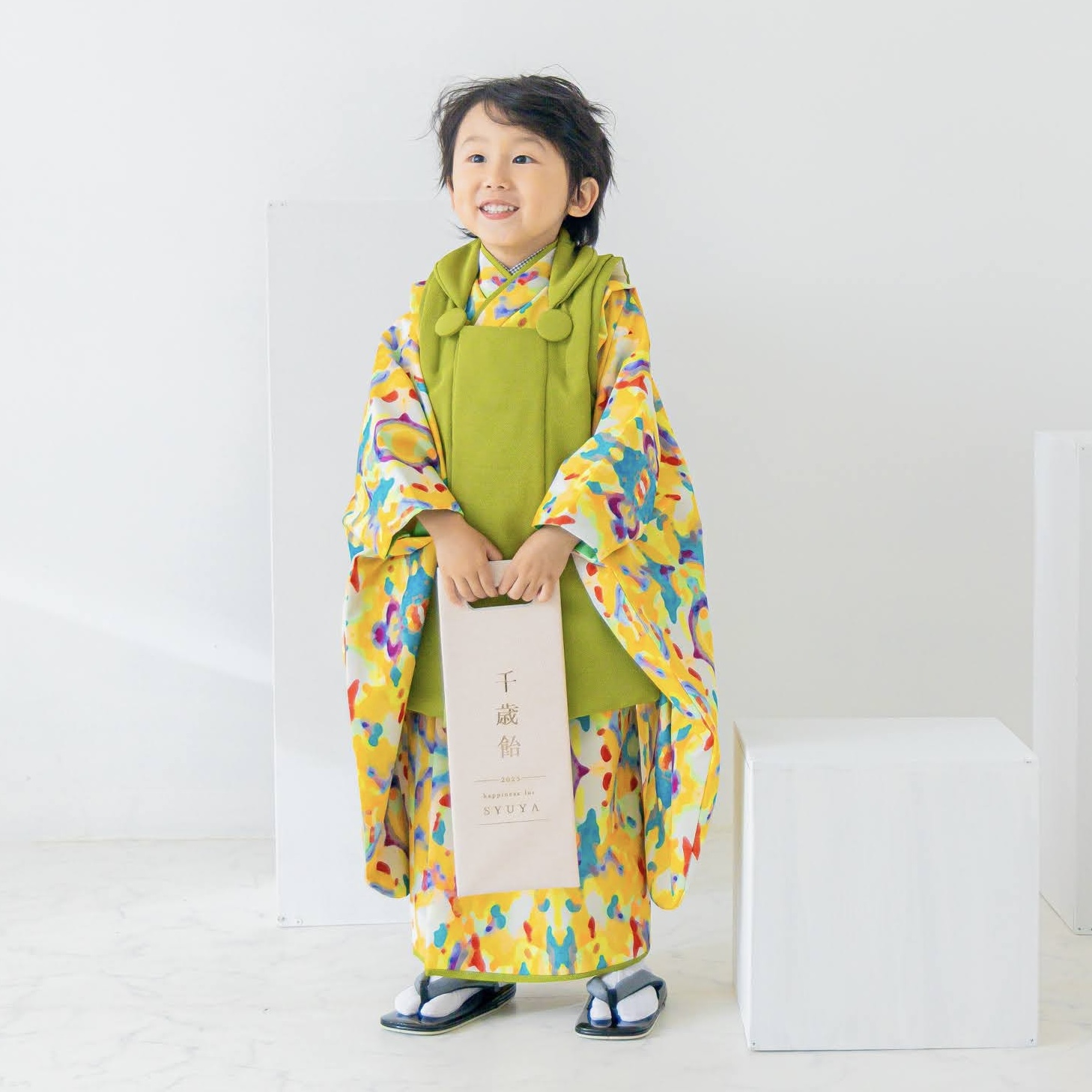 【レンタル】３歳着物セット／カルボナーラ 千歳飴袋: なし