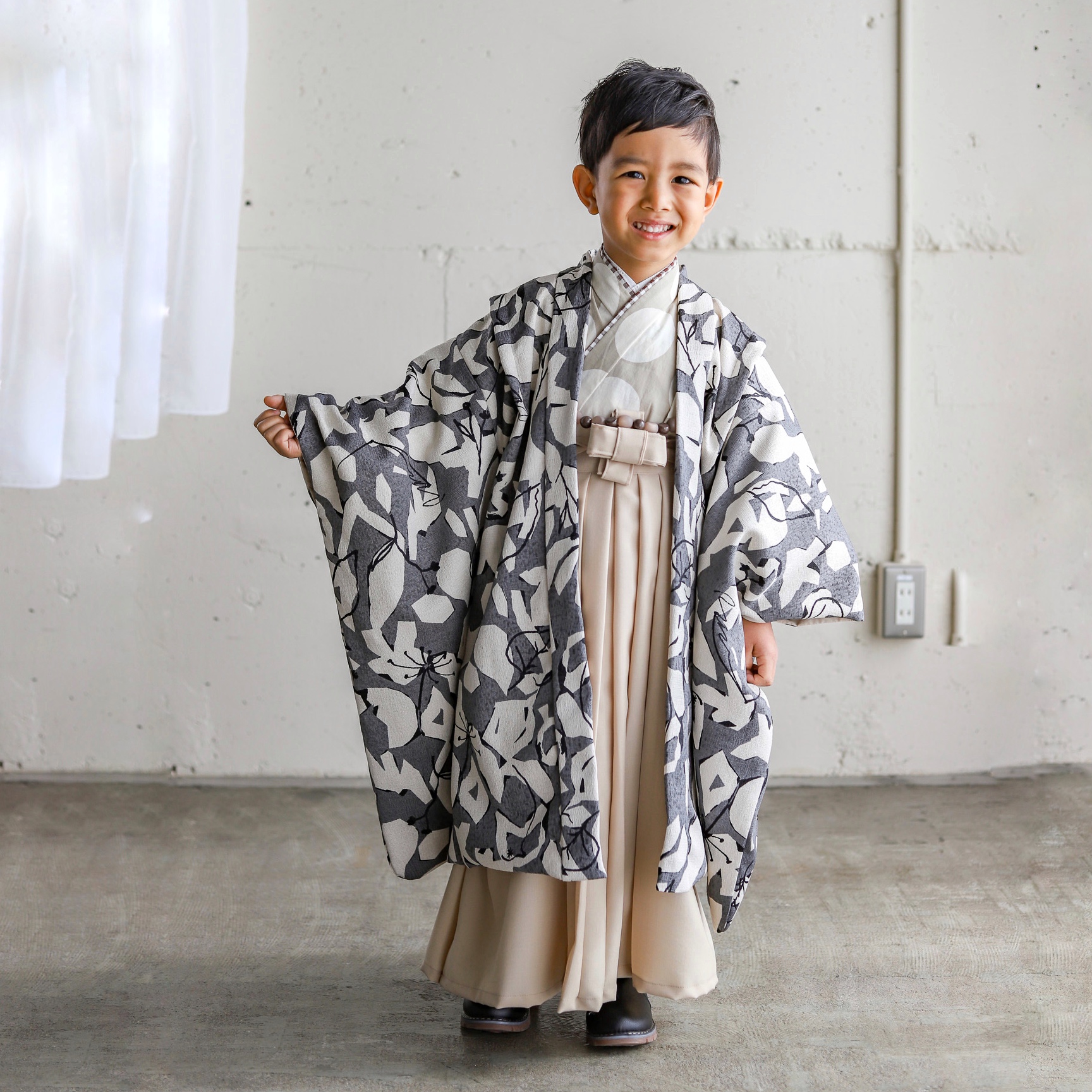 【レンタル】５歳着物セット／LEAF 千歳飴袋: なし