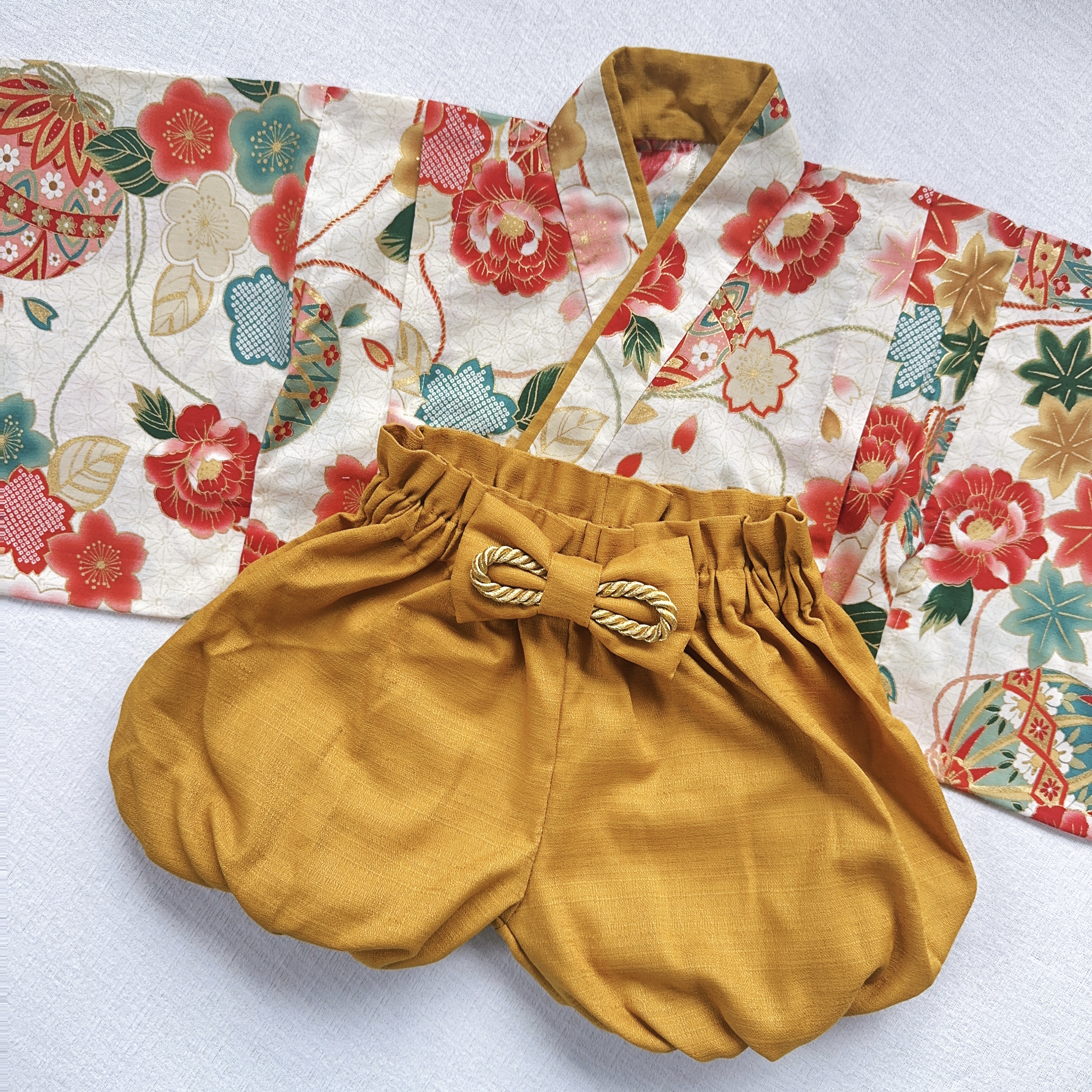 【レンタル】ベビー袴／手毬×マスタード