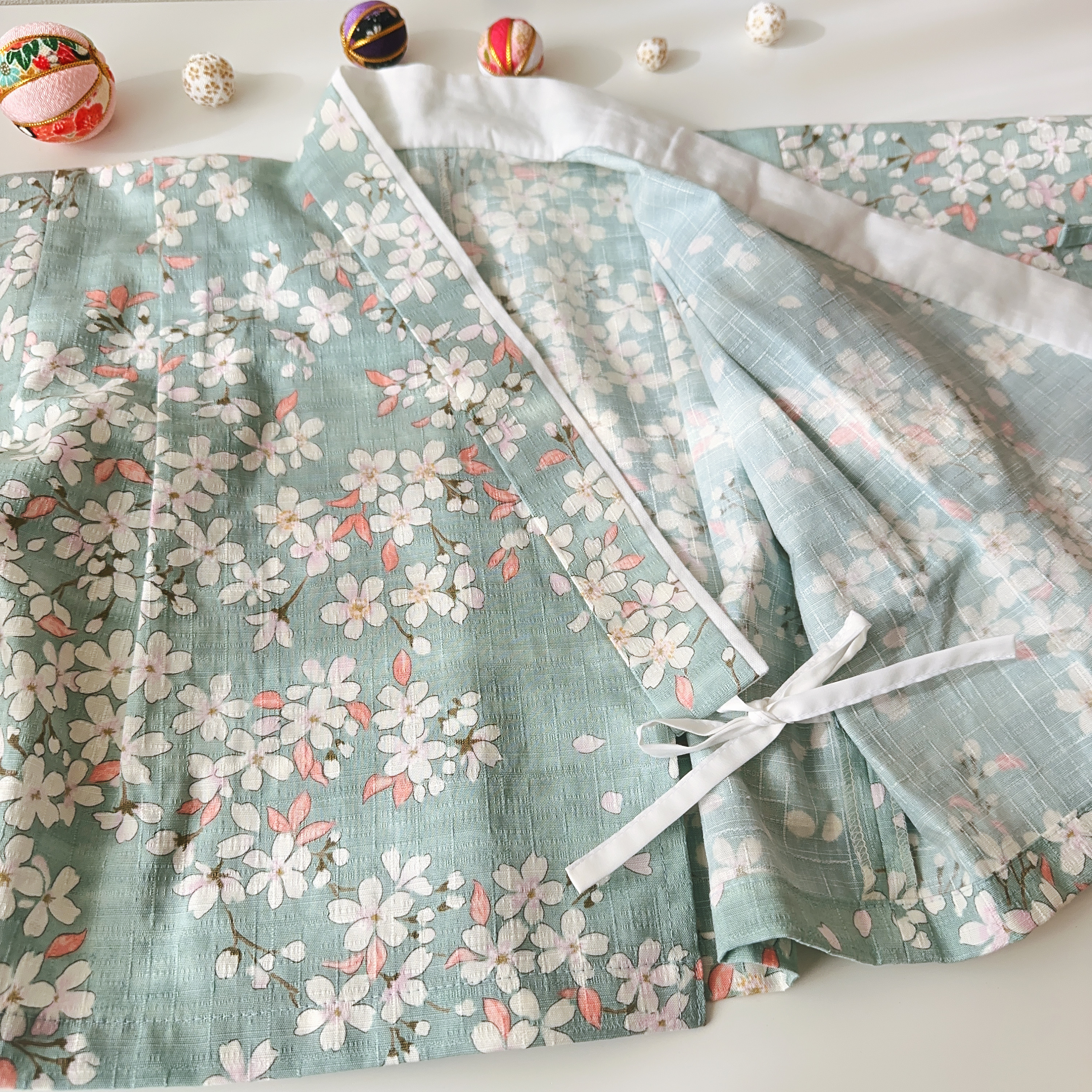 【レンタル】ベビー袴／桜紋様ペールブルー