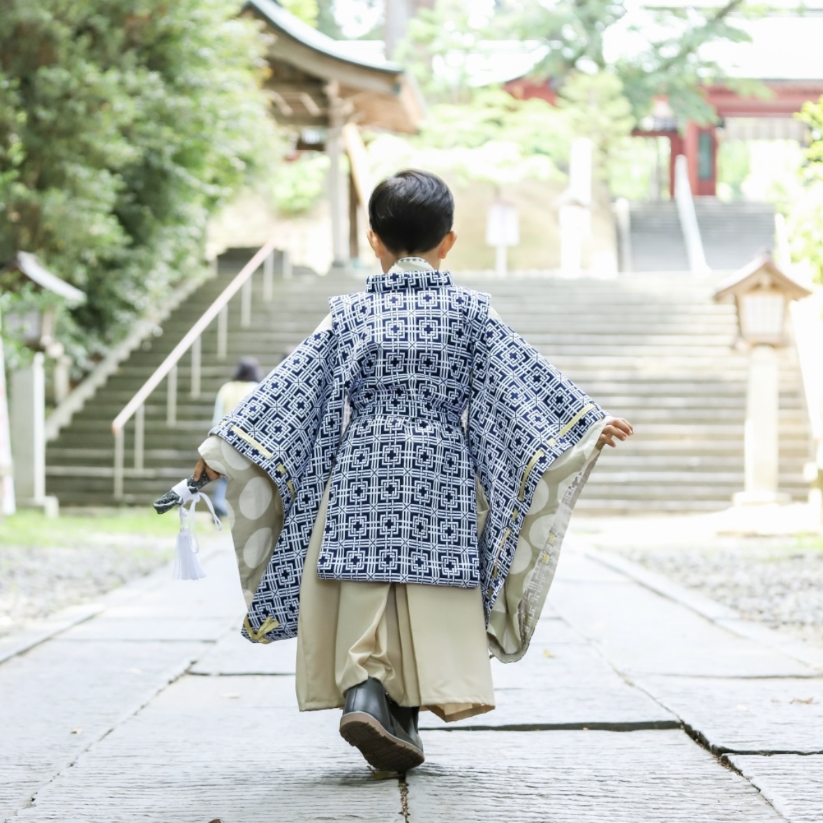 【レンタル】５歳着物セット／INDIGO（平安装束） 千歳飴袋: なし